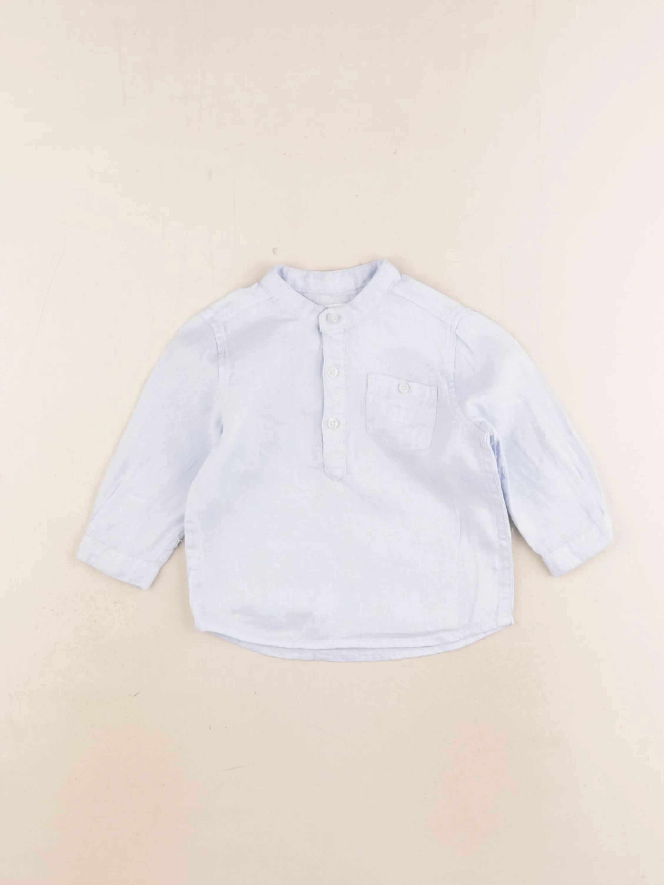 Boutchou - chemise bleu - 9 mois