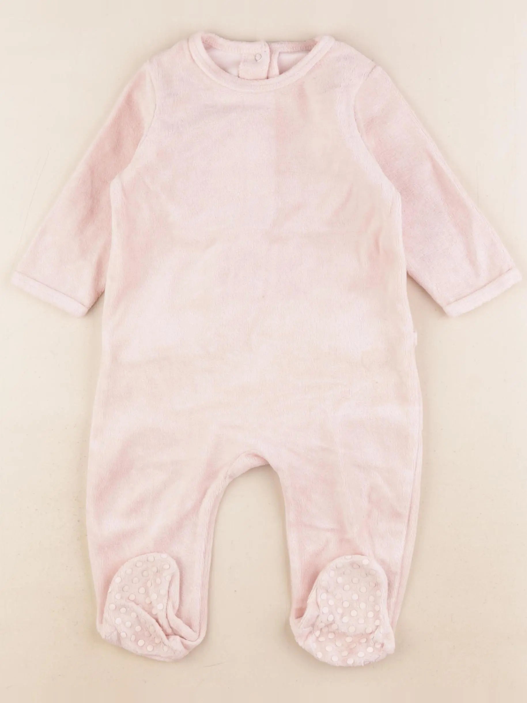 Vertbaudet - pyjama velours rose - 9 mois