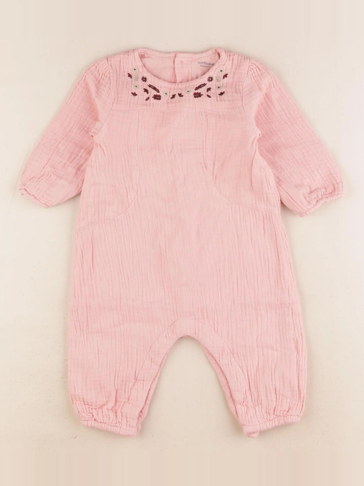 Vertbaudet - combinaison rose - 9 mois