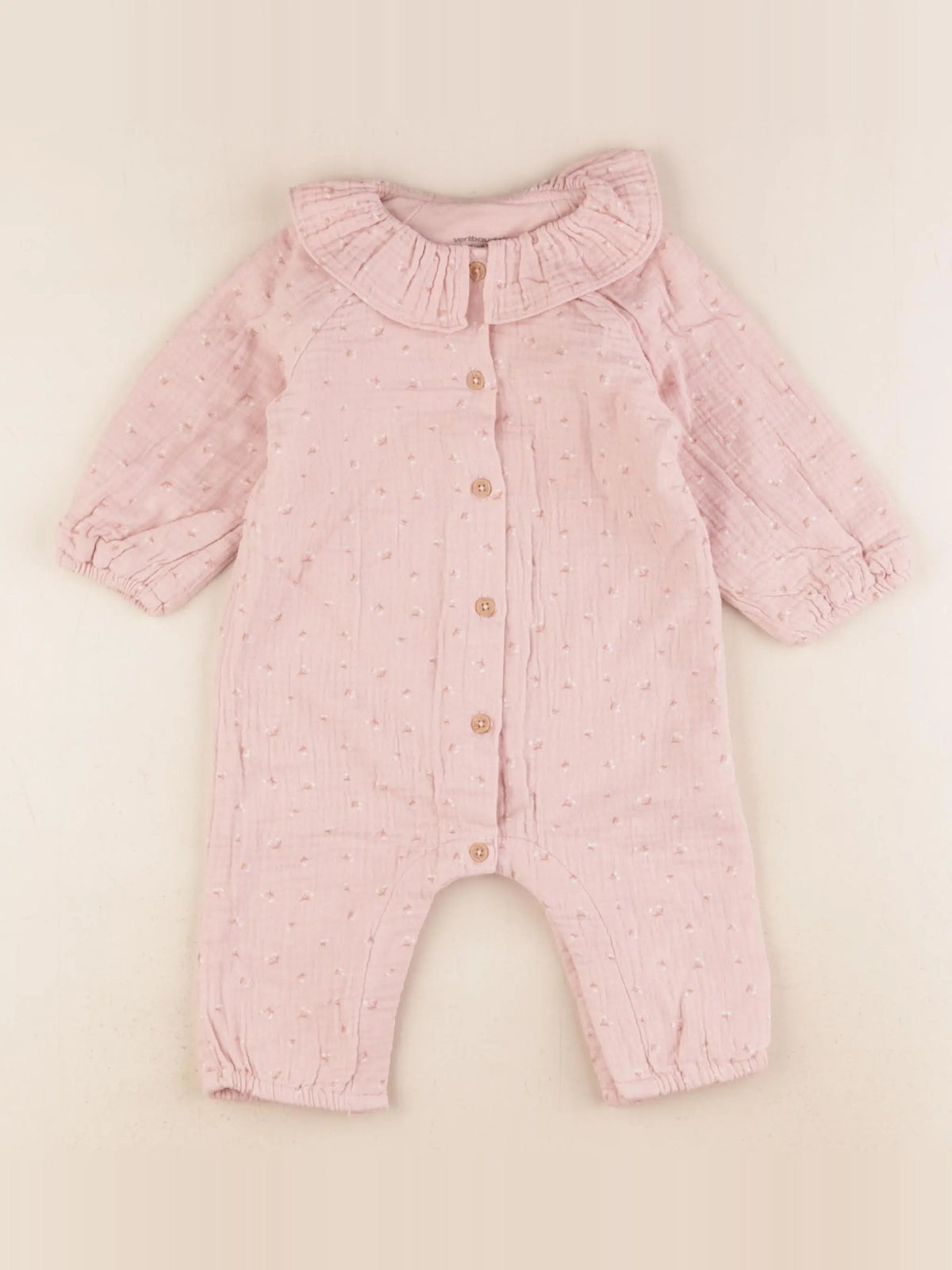 Vertbaudet - combinaison rose - 6 mois