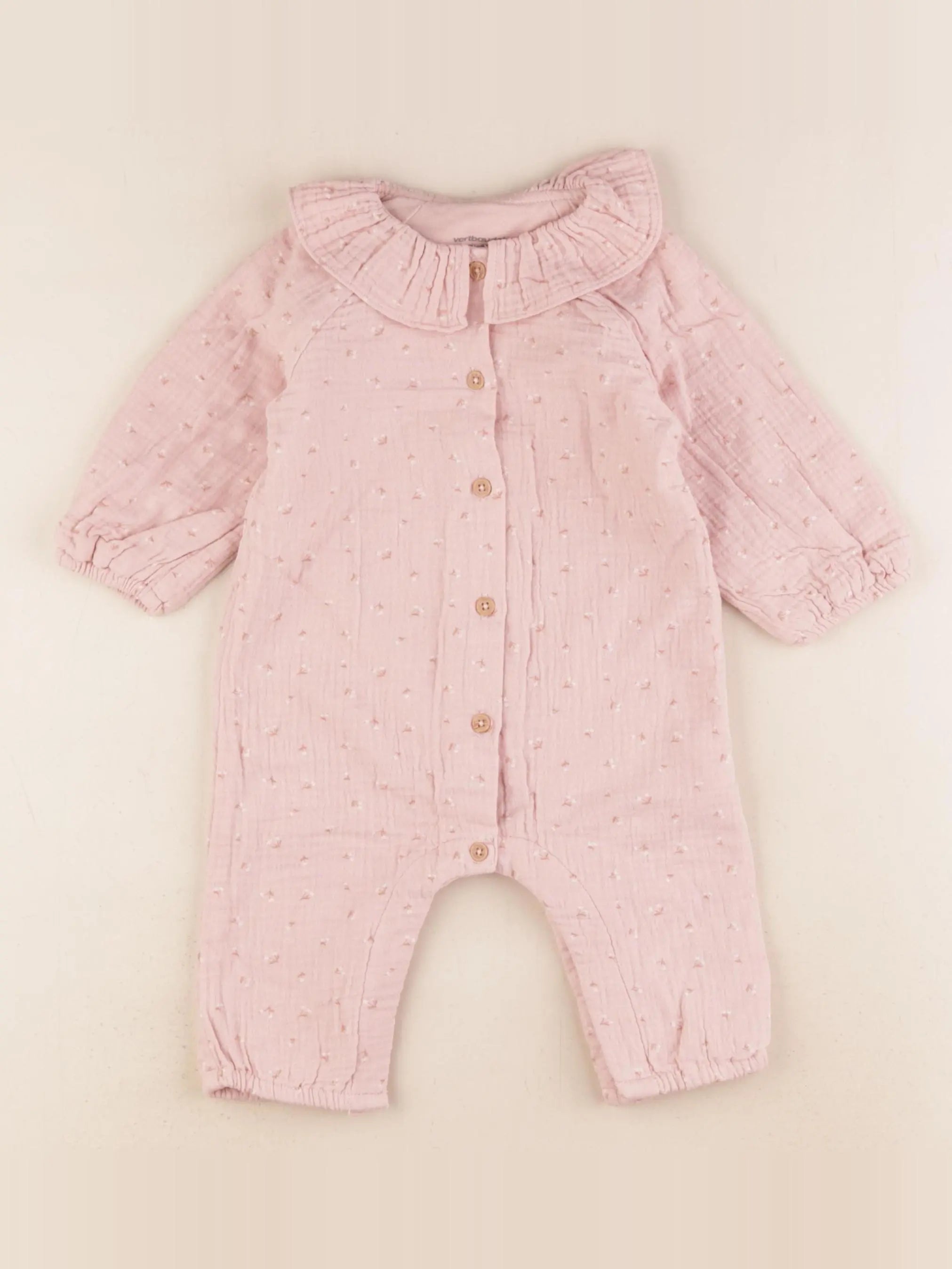 Vertbaudet - combinaison rose - 6 mois