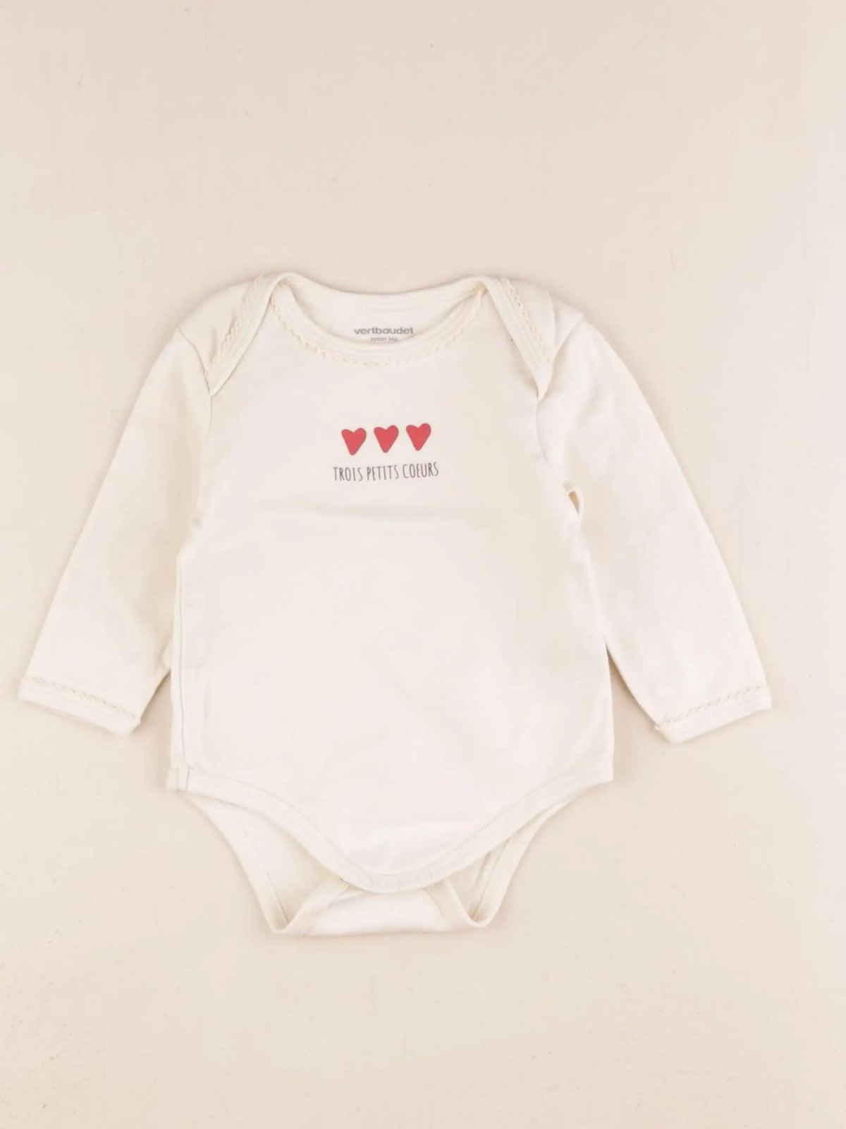 Vertbaudet - body beige - 6 mois