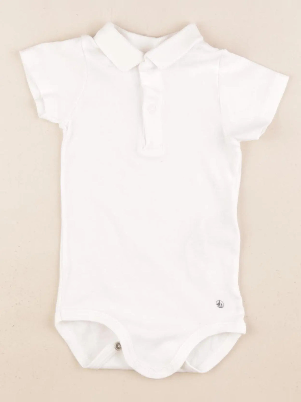 Petit Bateau - body à col blanc - 12 mois