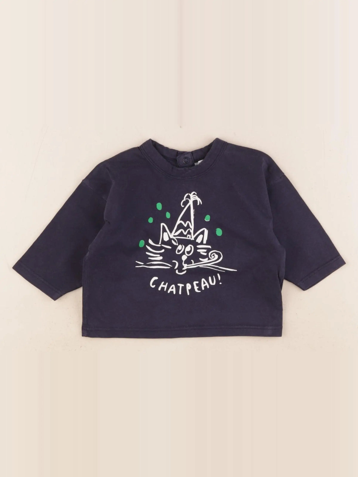 Petit Bateau - tee-shirt bleu - 6 mois