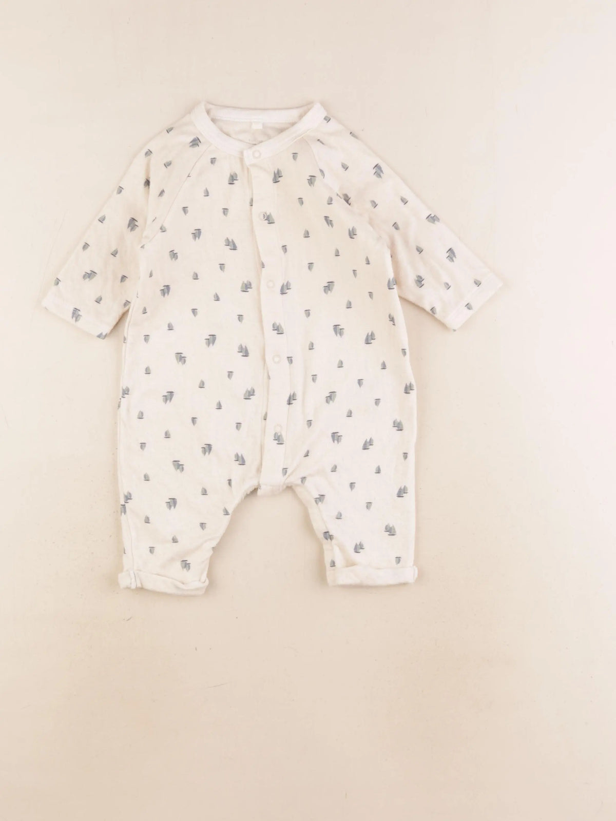 Petit Bateau - pyjama coton beige - 6 mois