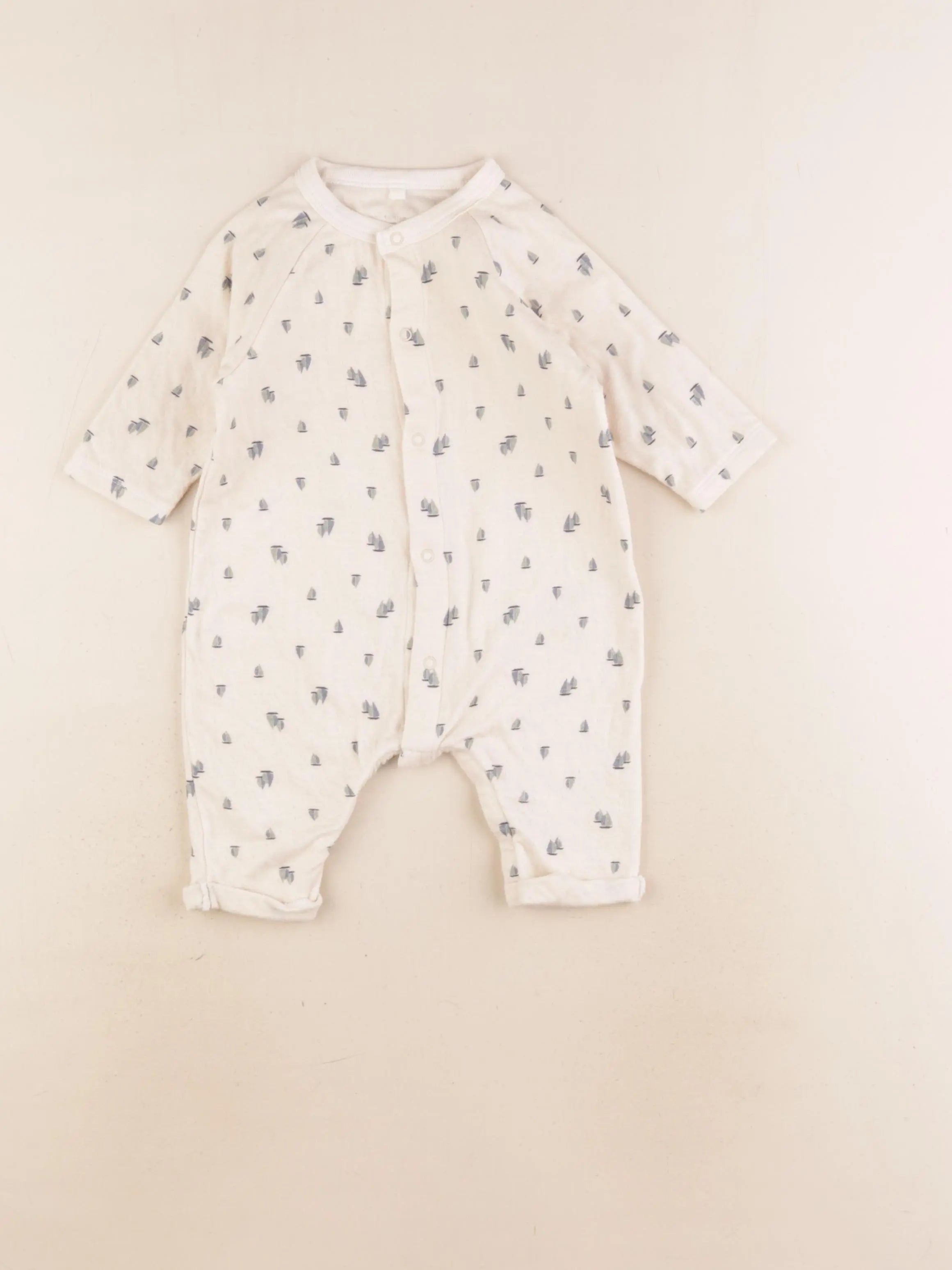 Petit Bateau - pyjama coton beige - 6 mois