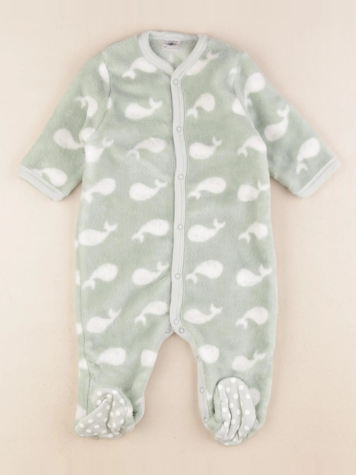 Petit Bateau - pyjama coton vert - 6 mois