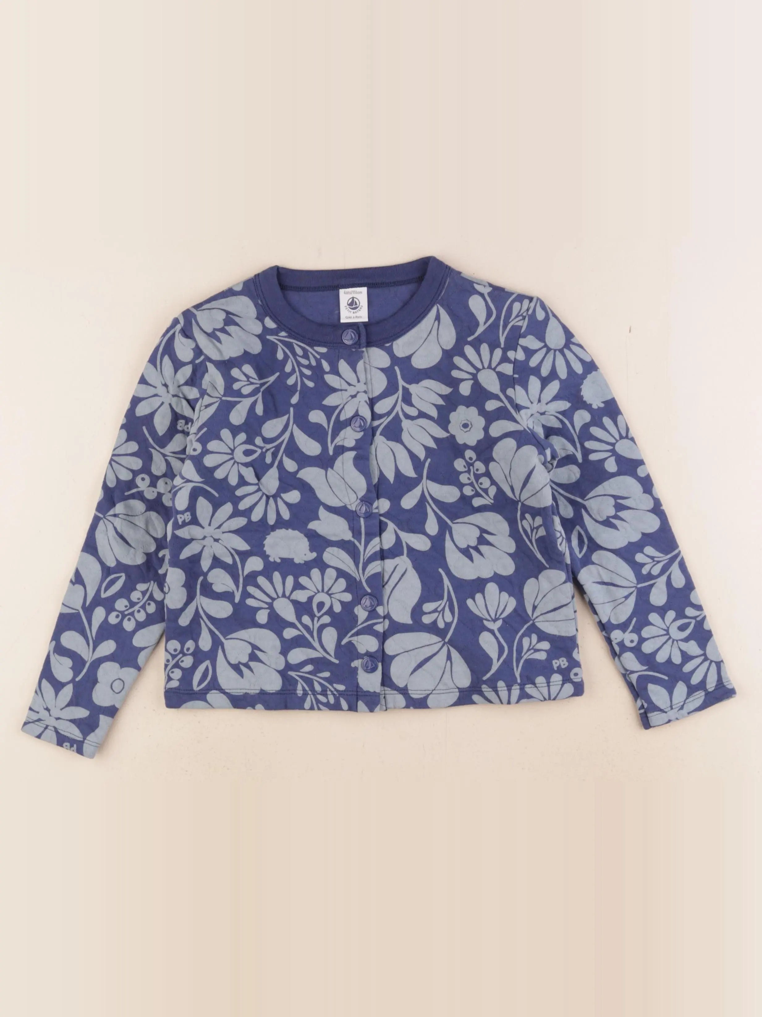 Petit Bateau - gilet bleu - 6 ans