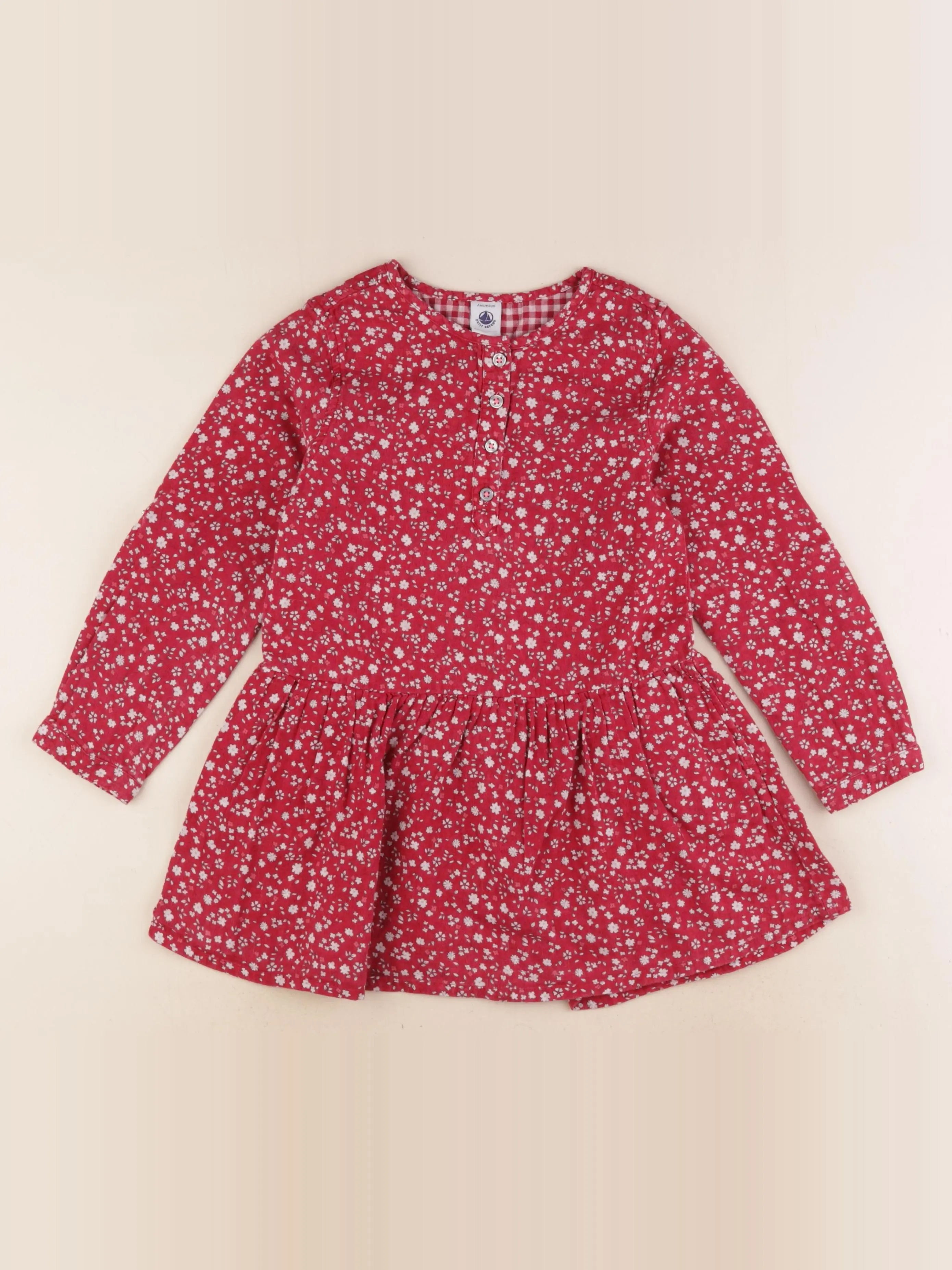 Petit Bateau - robe rouge - 6 ans