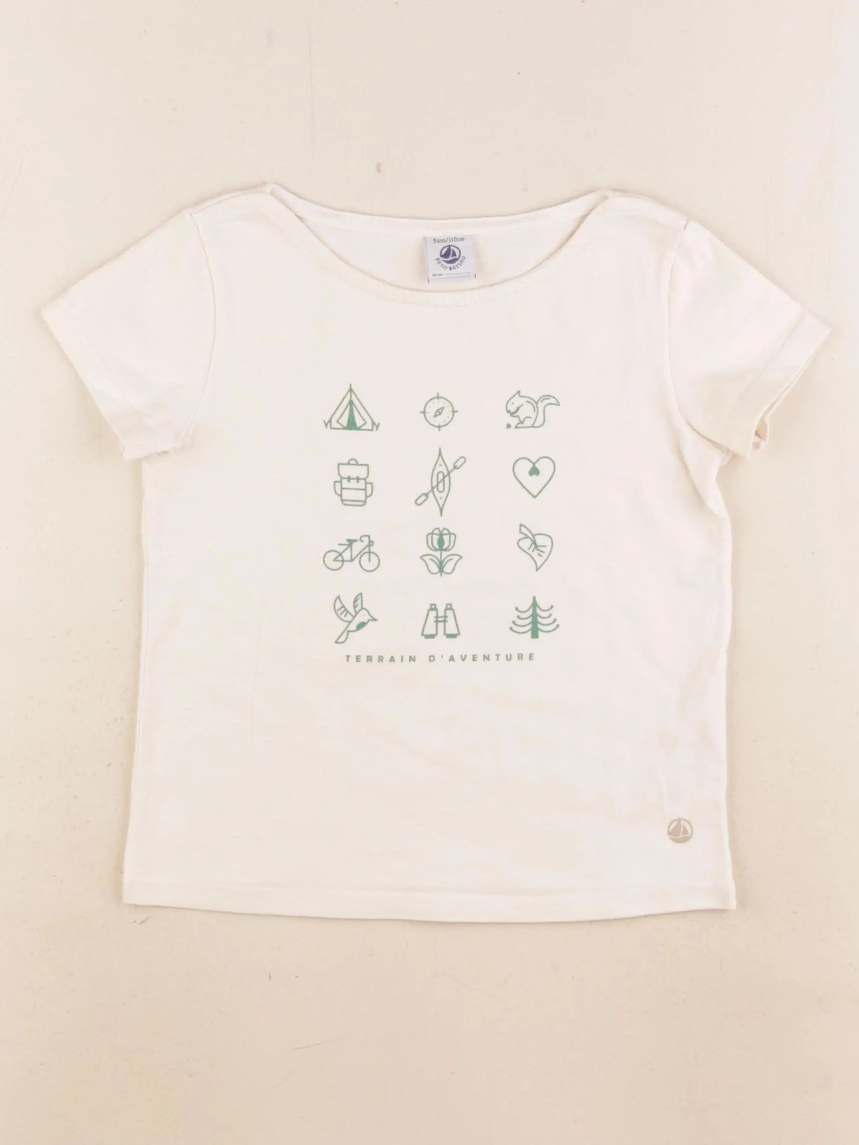Petit Bateau - tee-shirt beige - 5 ans