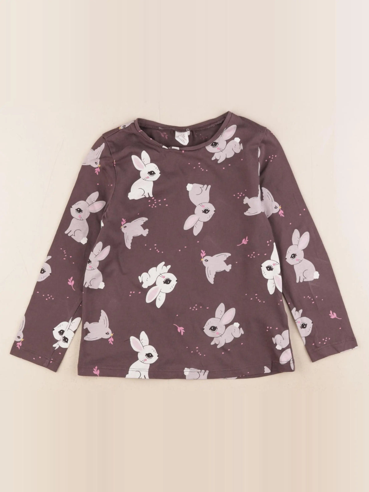 H&M - tee-shirt marron - 3/4 ans
