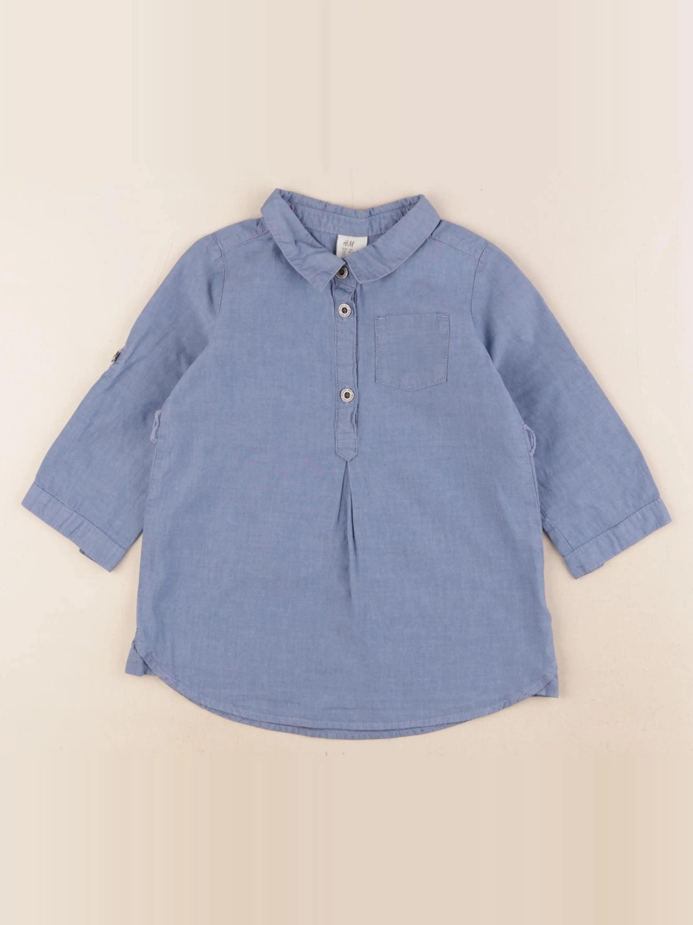 H&M - robe bleu - 9/12 mois