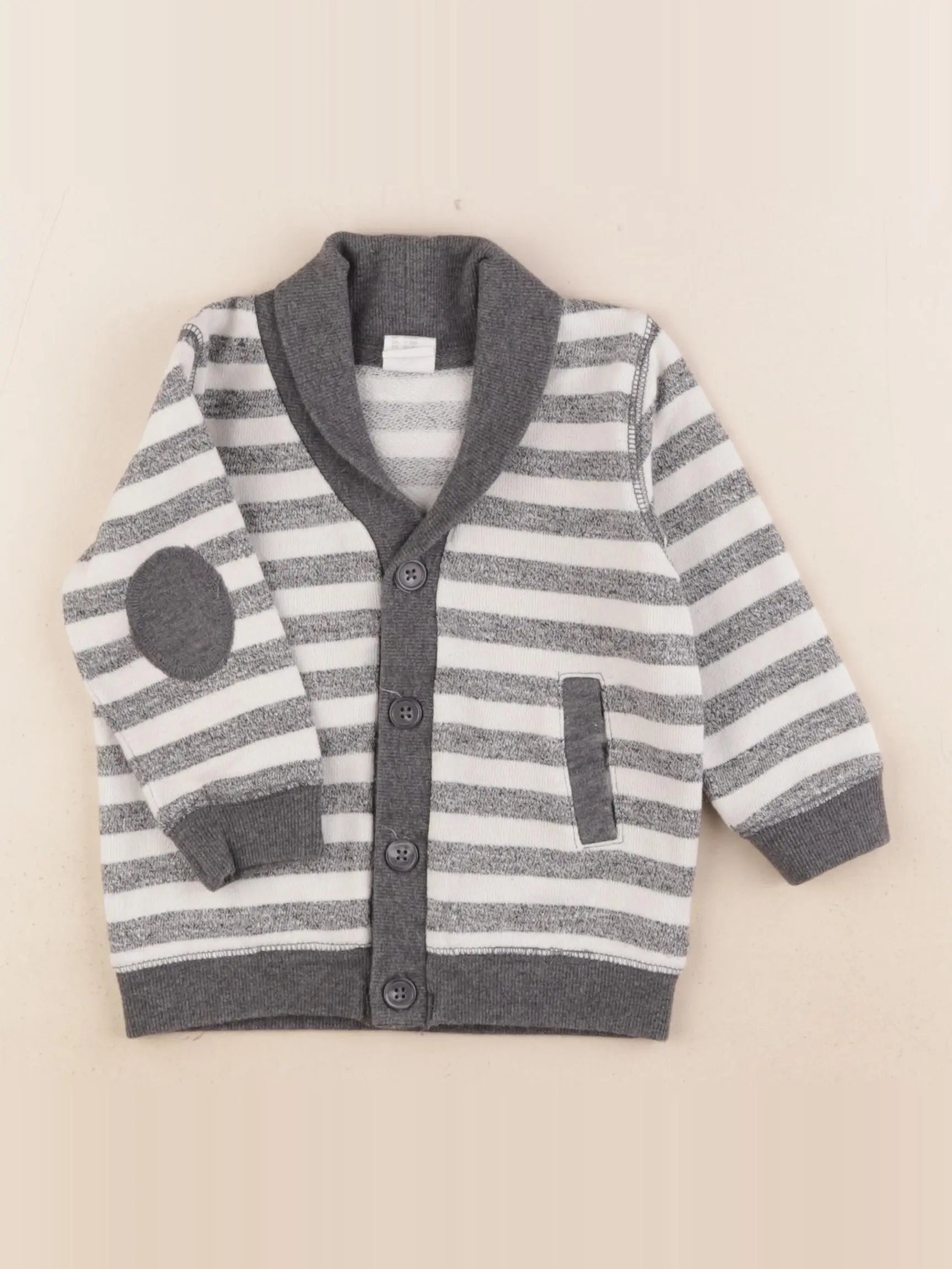 H&M - gilet blanc, gris - 9/12 mois