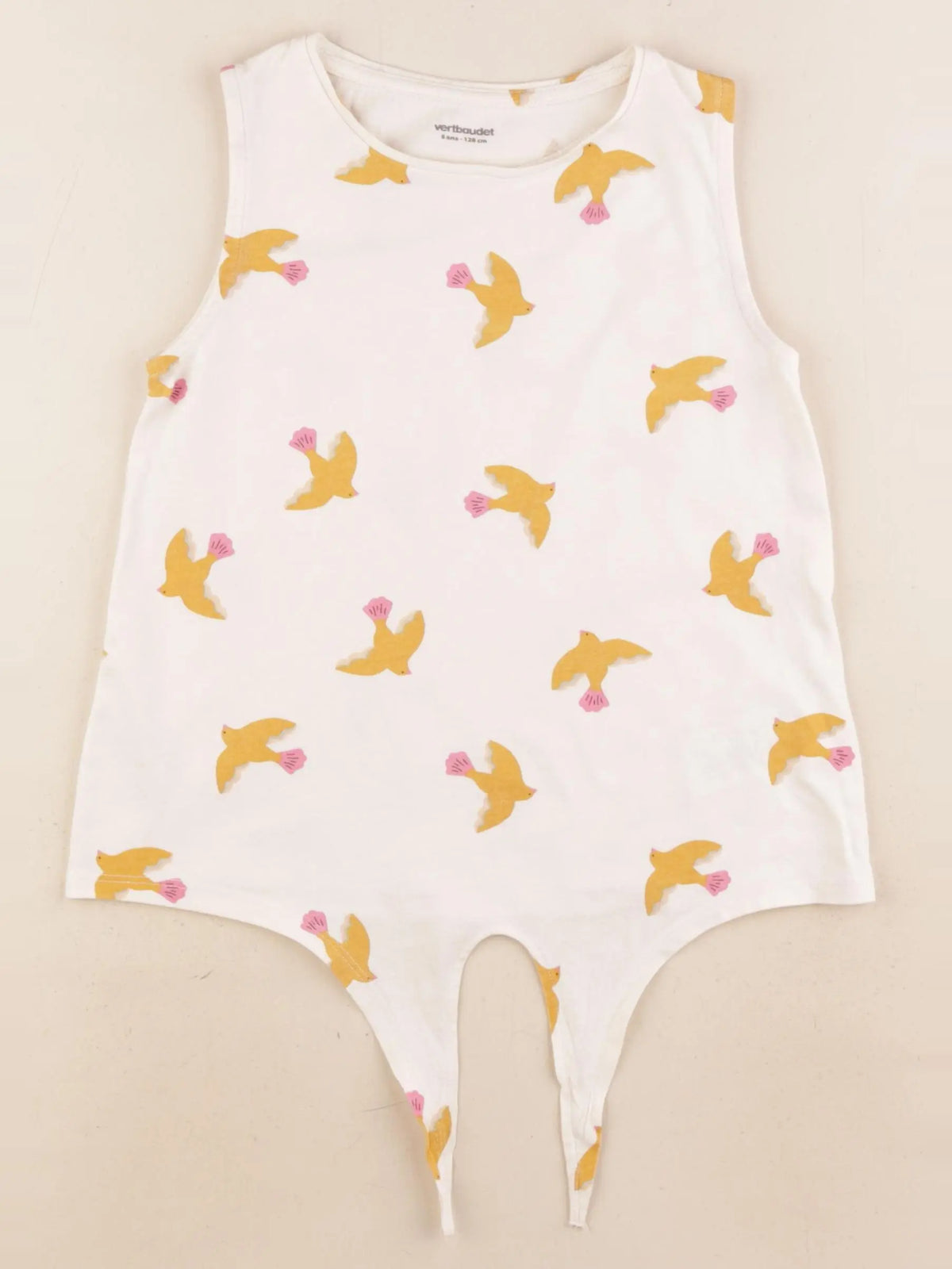 Vertbaudet - tee-shirt beige - 8 ans