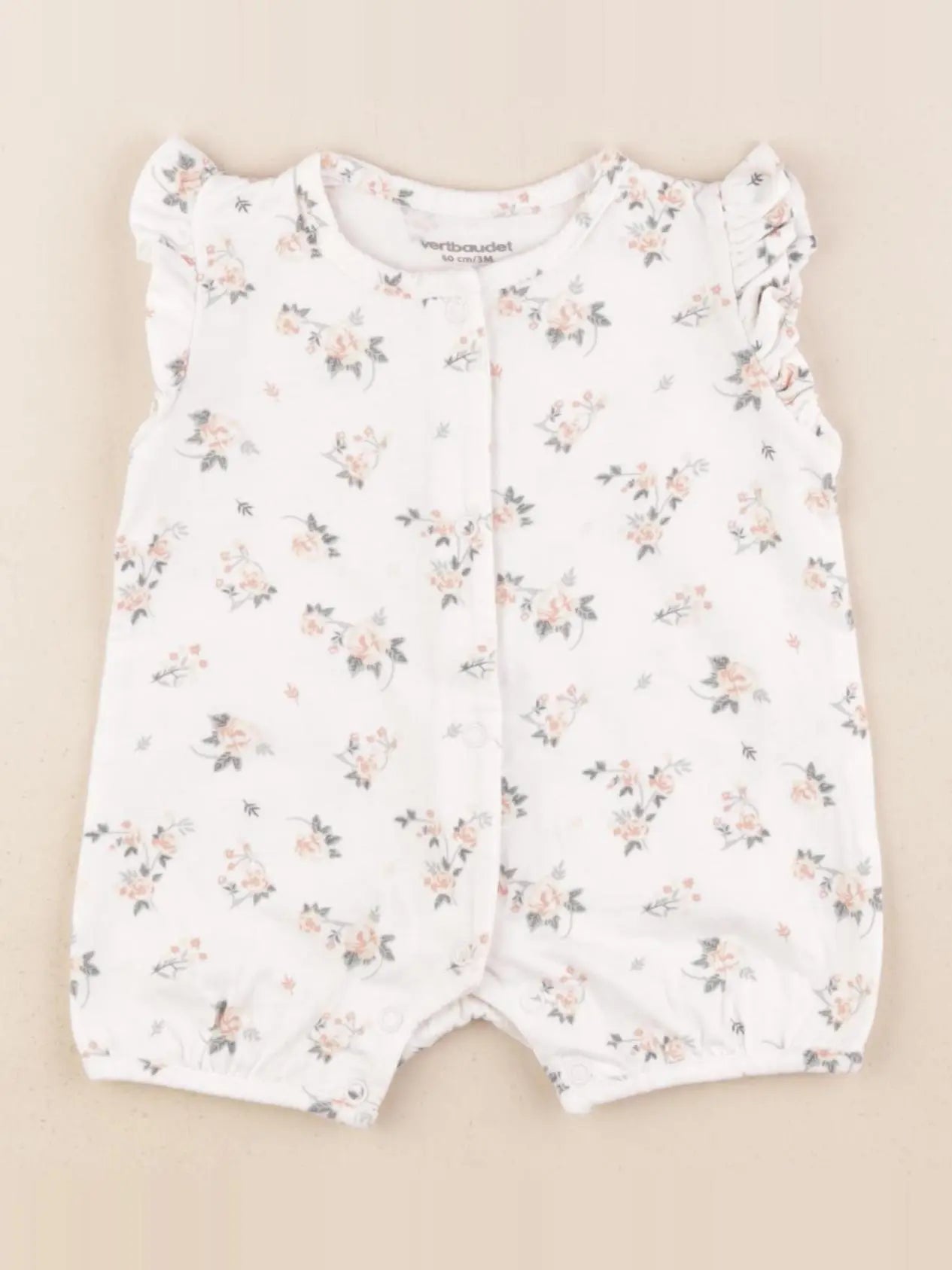 Vertbaudet - pyjama coton blanc - 3 mois