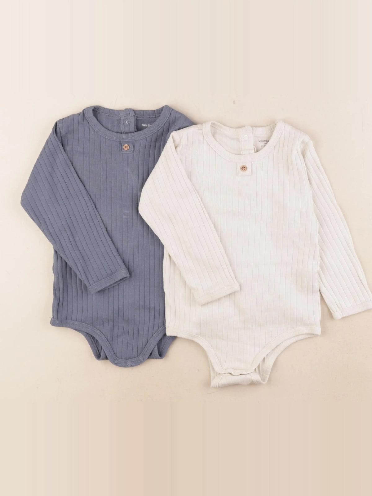Vertbaudet - lot de 2 bodies en coton blanc, bleu - 24 mois