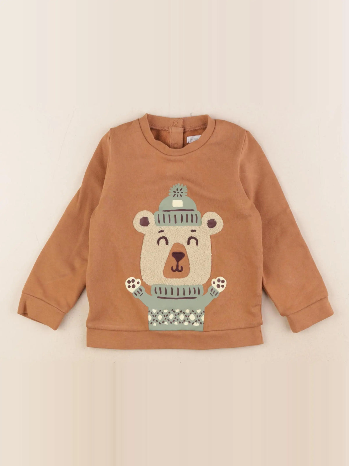 Vertbaudet - sweat marron - 24 mois