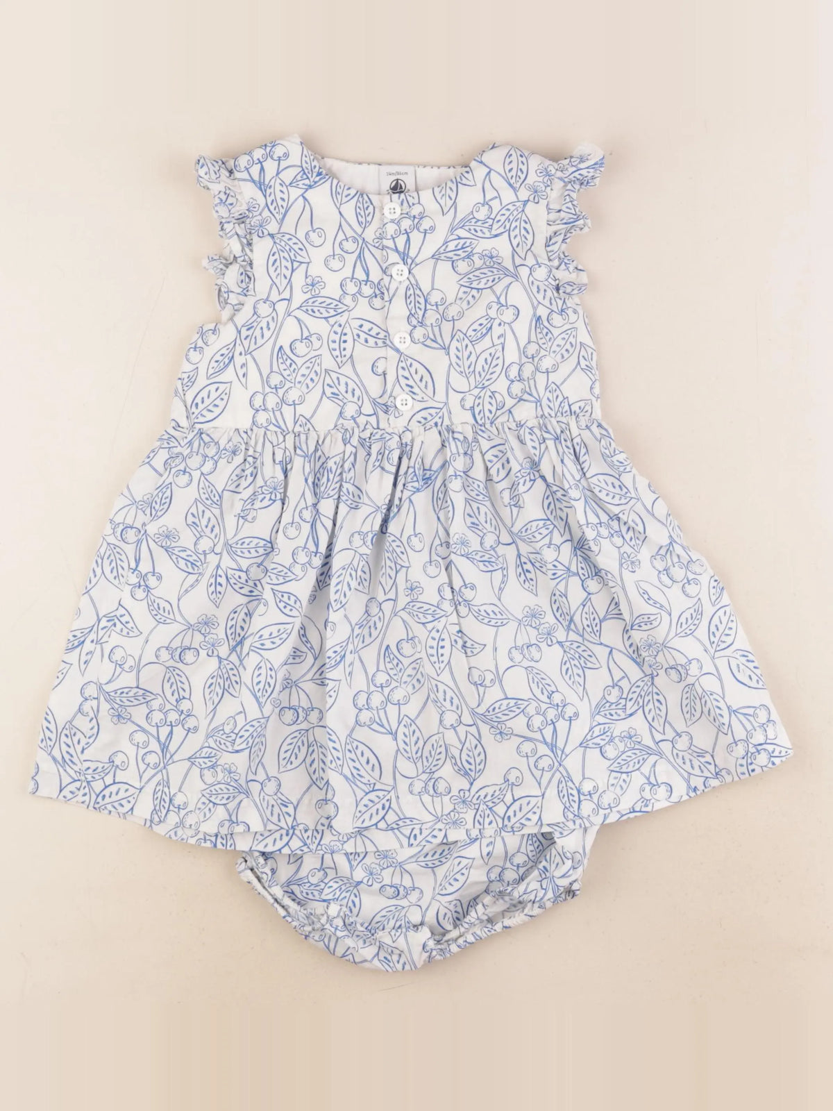 Petit Bateau - robe blanc - 24 mois