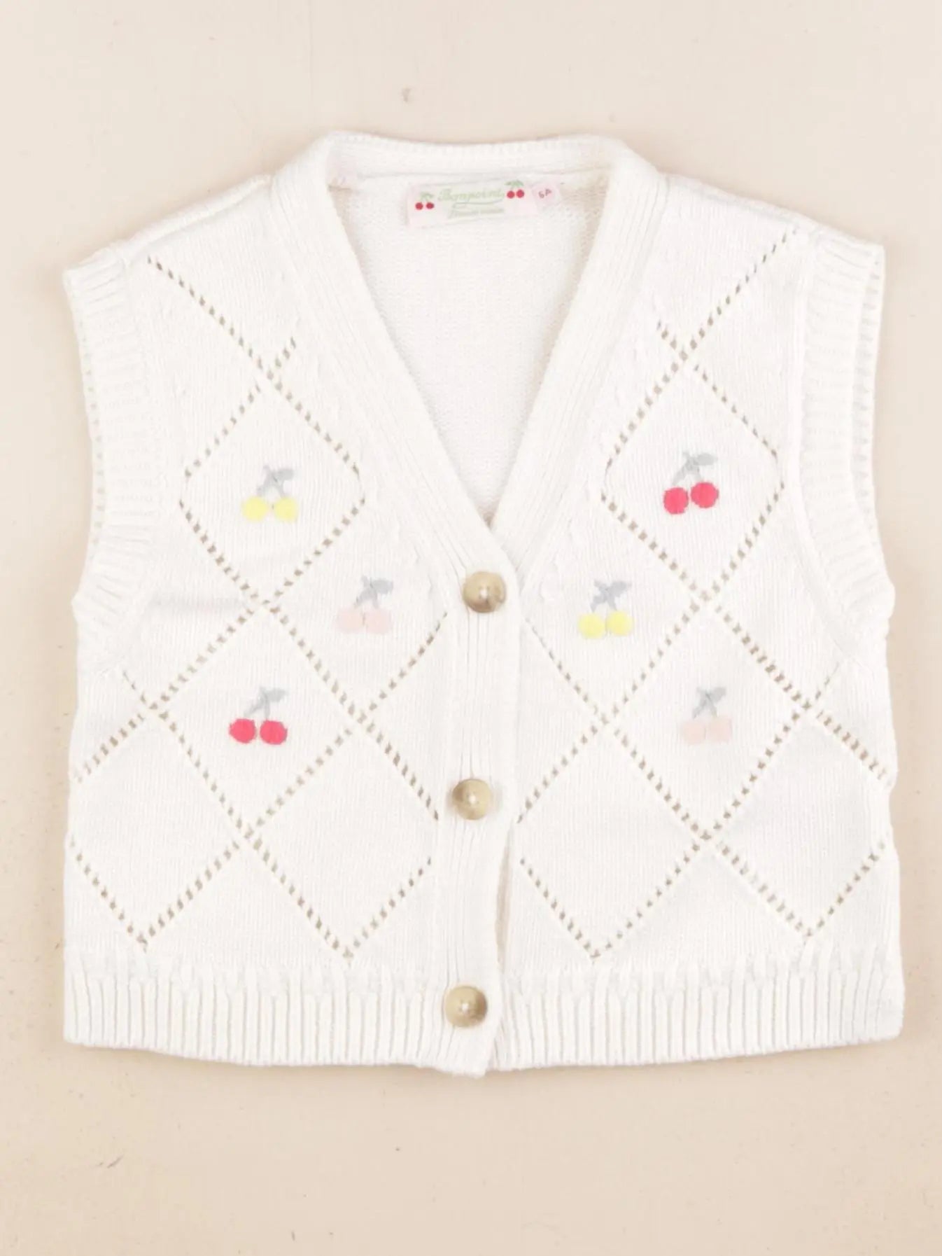 Bonpoint - gilet blanc - 6 ans