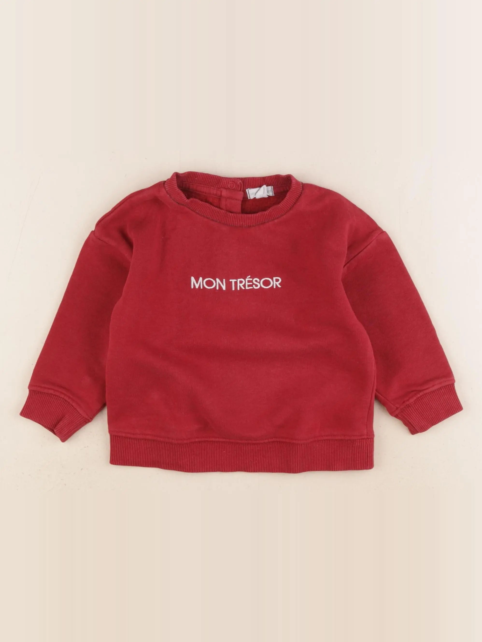 Vertbaudet - sweat rouge - 18 mois