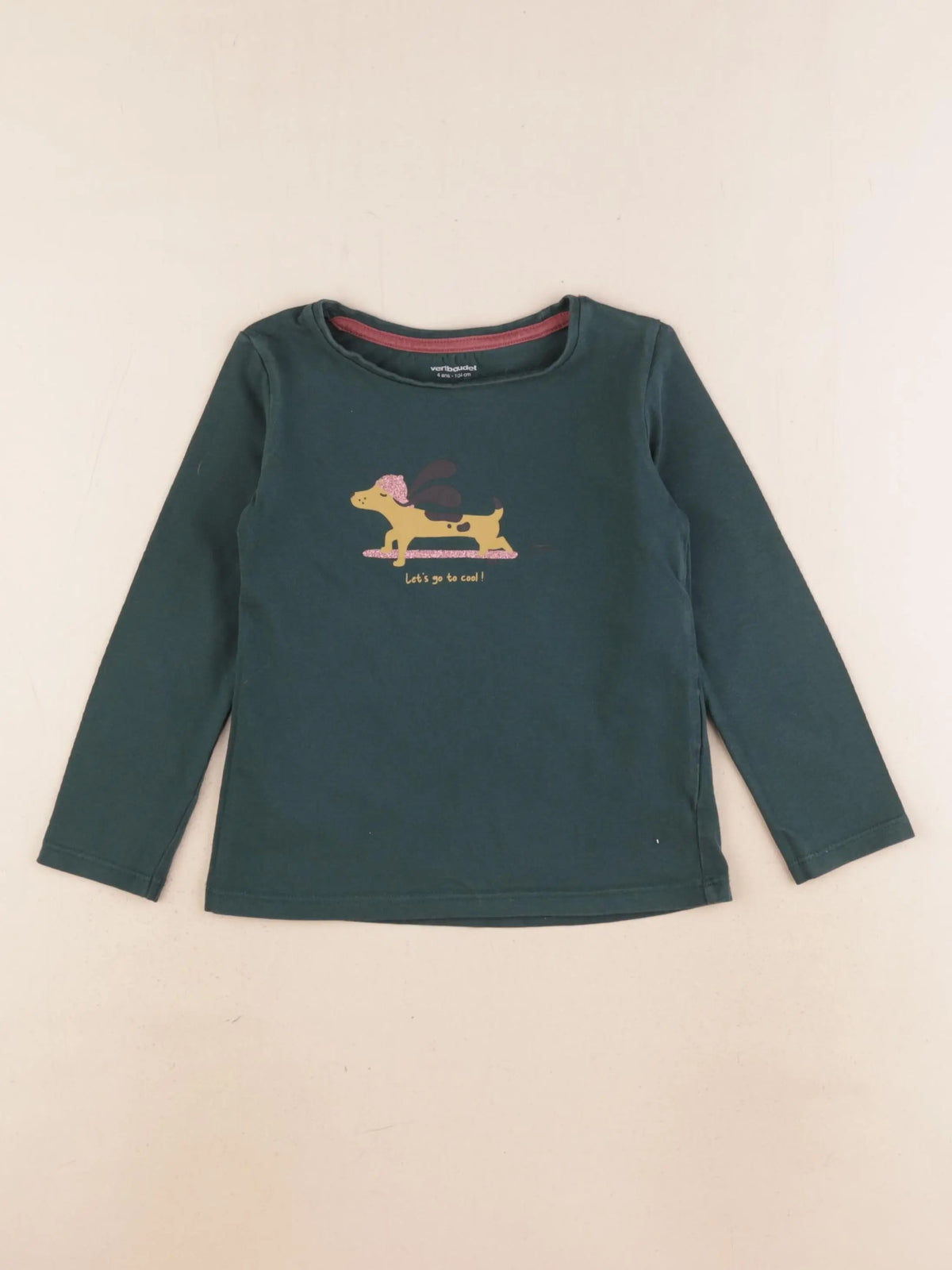 Vertbaudet - tee-shirt vert - 4 ans