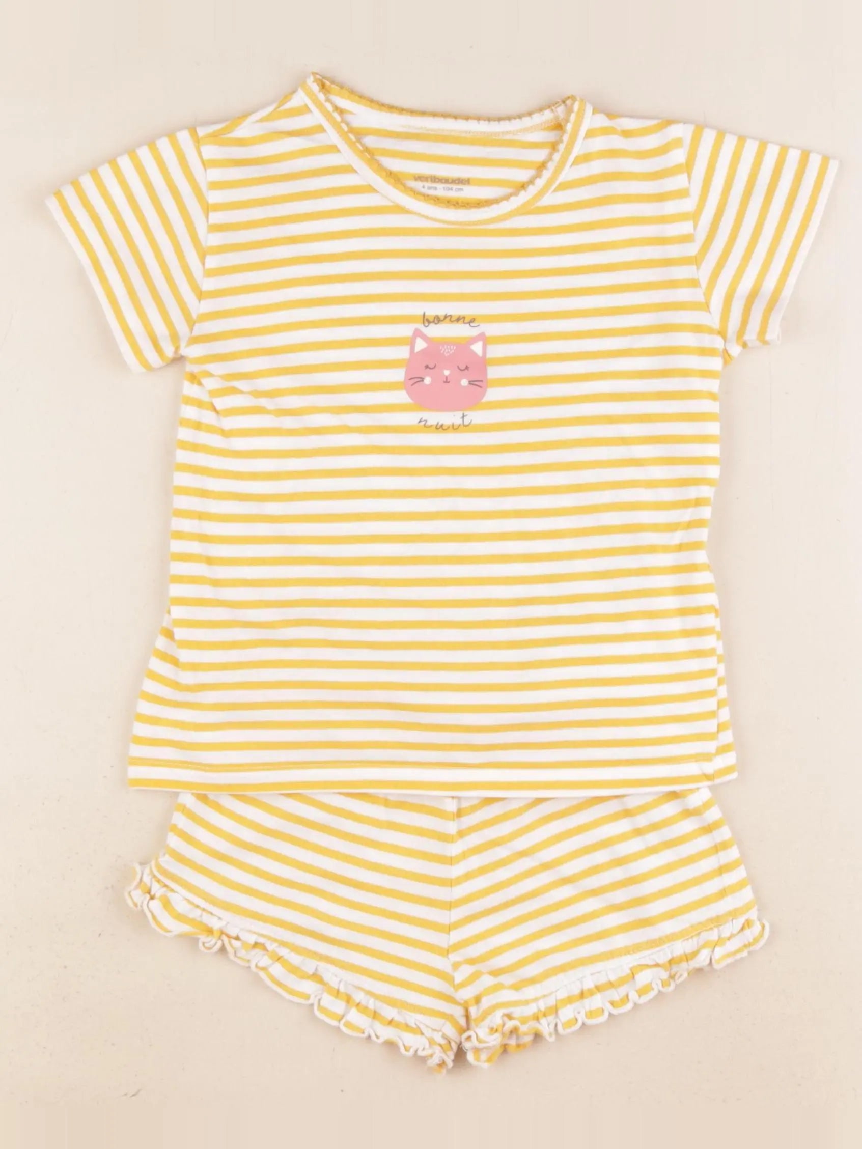 Vertbaudet - pyjama coton jaune - 4 ans