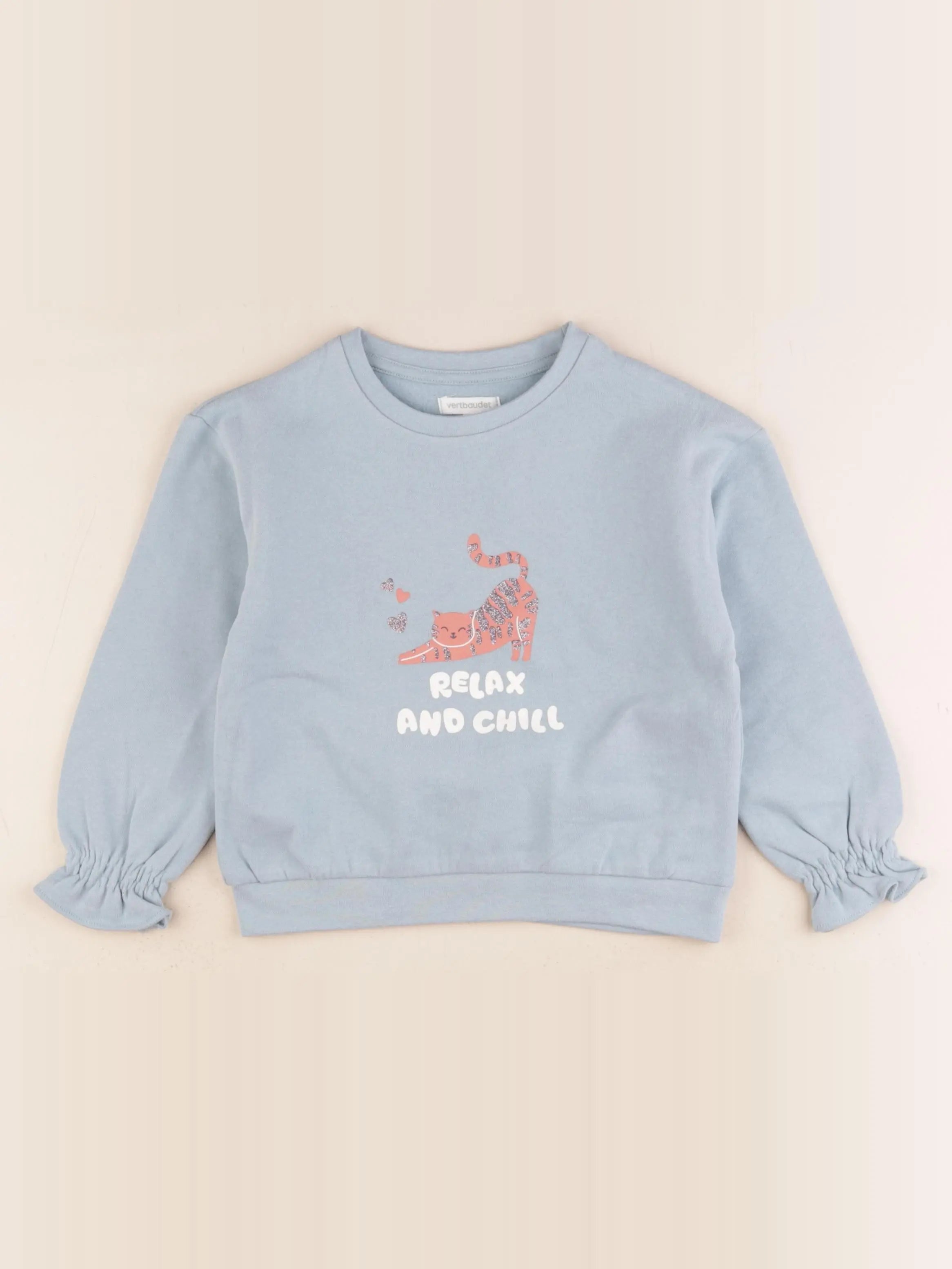 Vertbaudet - sweat bleu - 5 ans