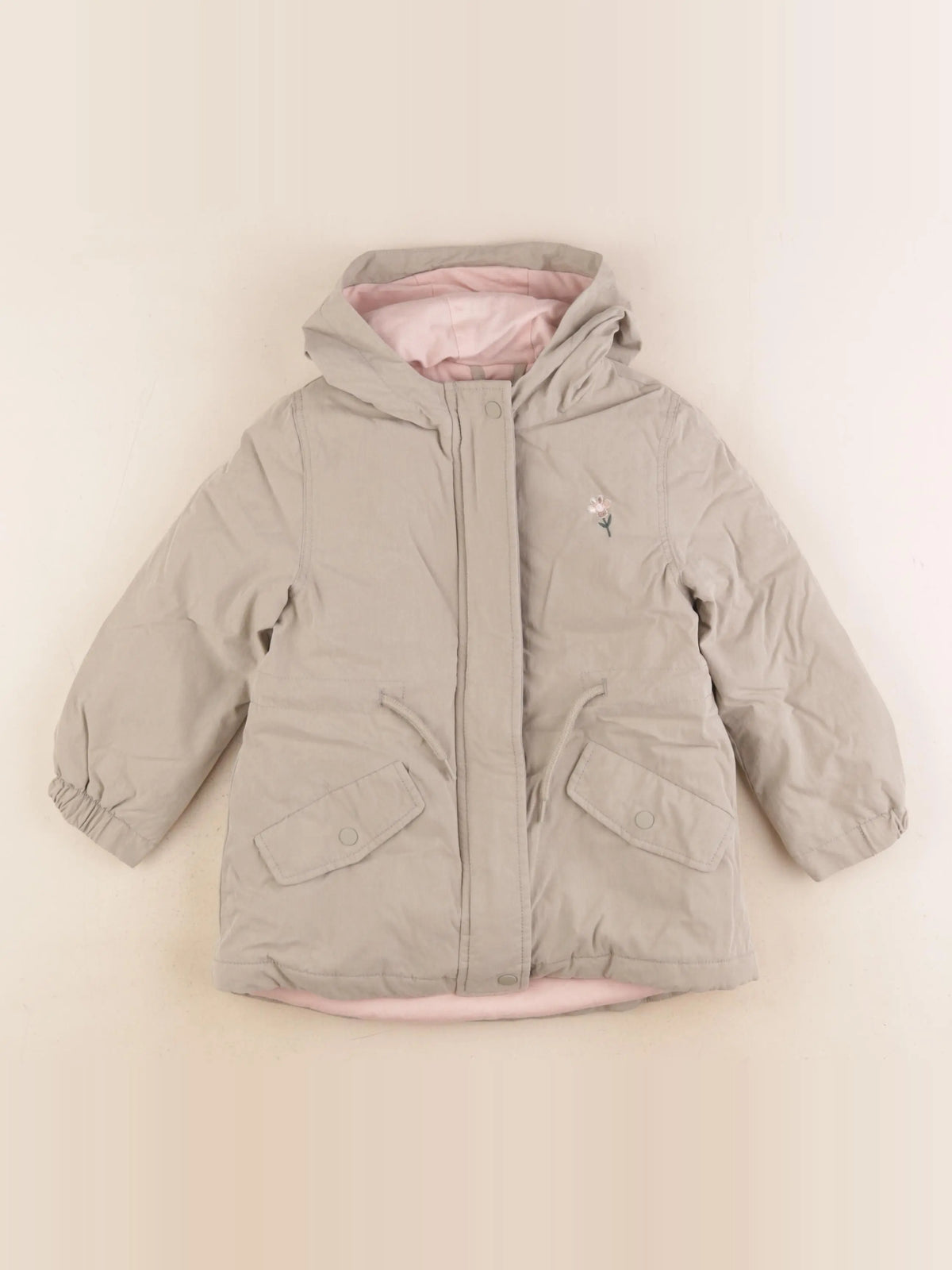Vertbaudet - manteau doublure amovible vert - 4 ans