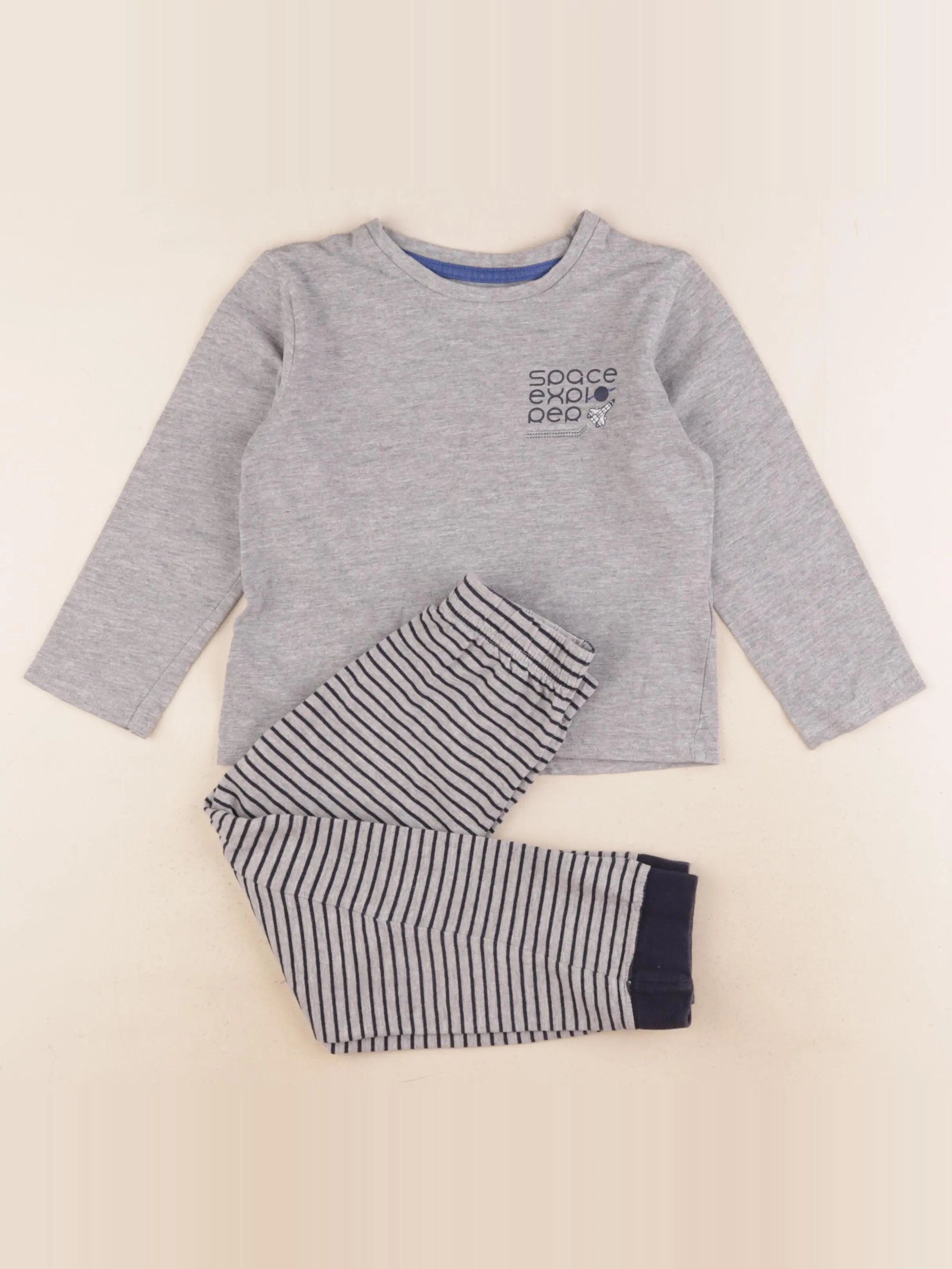 Vertbaudet - pyjama coton gris - 6 ans