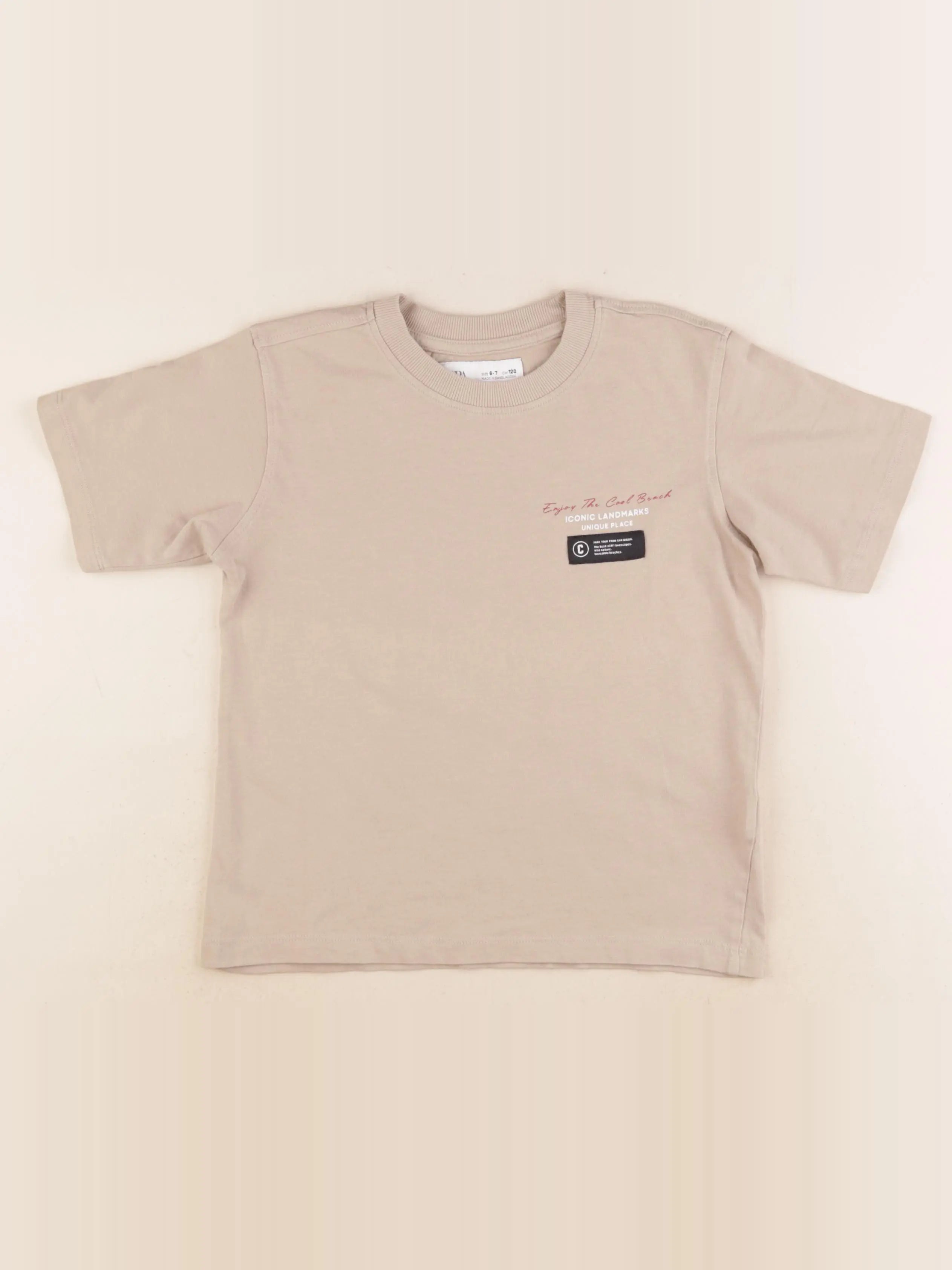 Zara - tee-shirt imprimé au dos marron - 6/7 ans