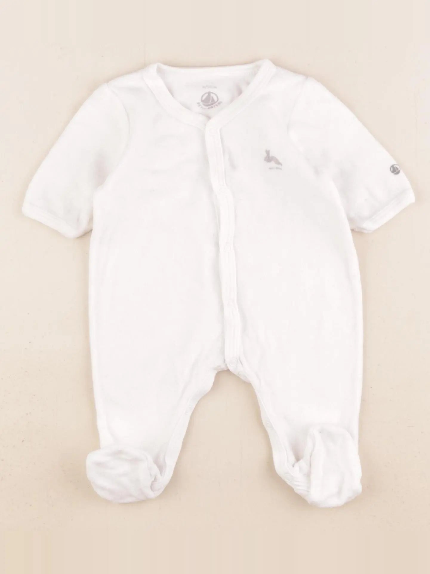 Petit Bateau - pyjama velours beige - 0 mois