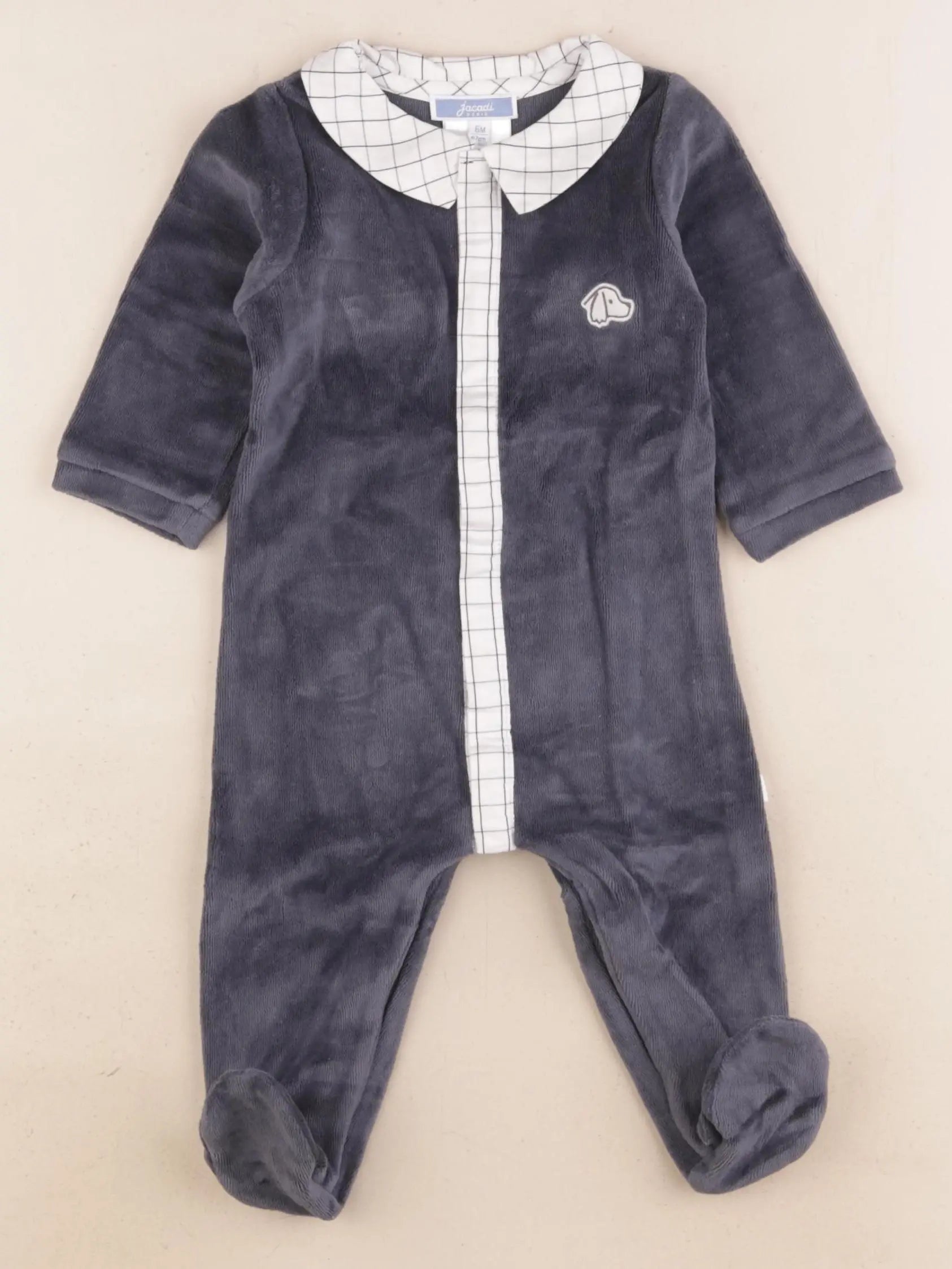 Jacadi - pyjama velours gris - 6 mois