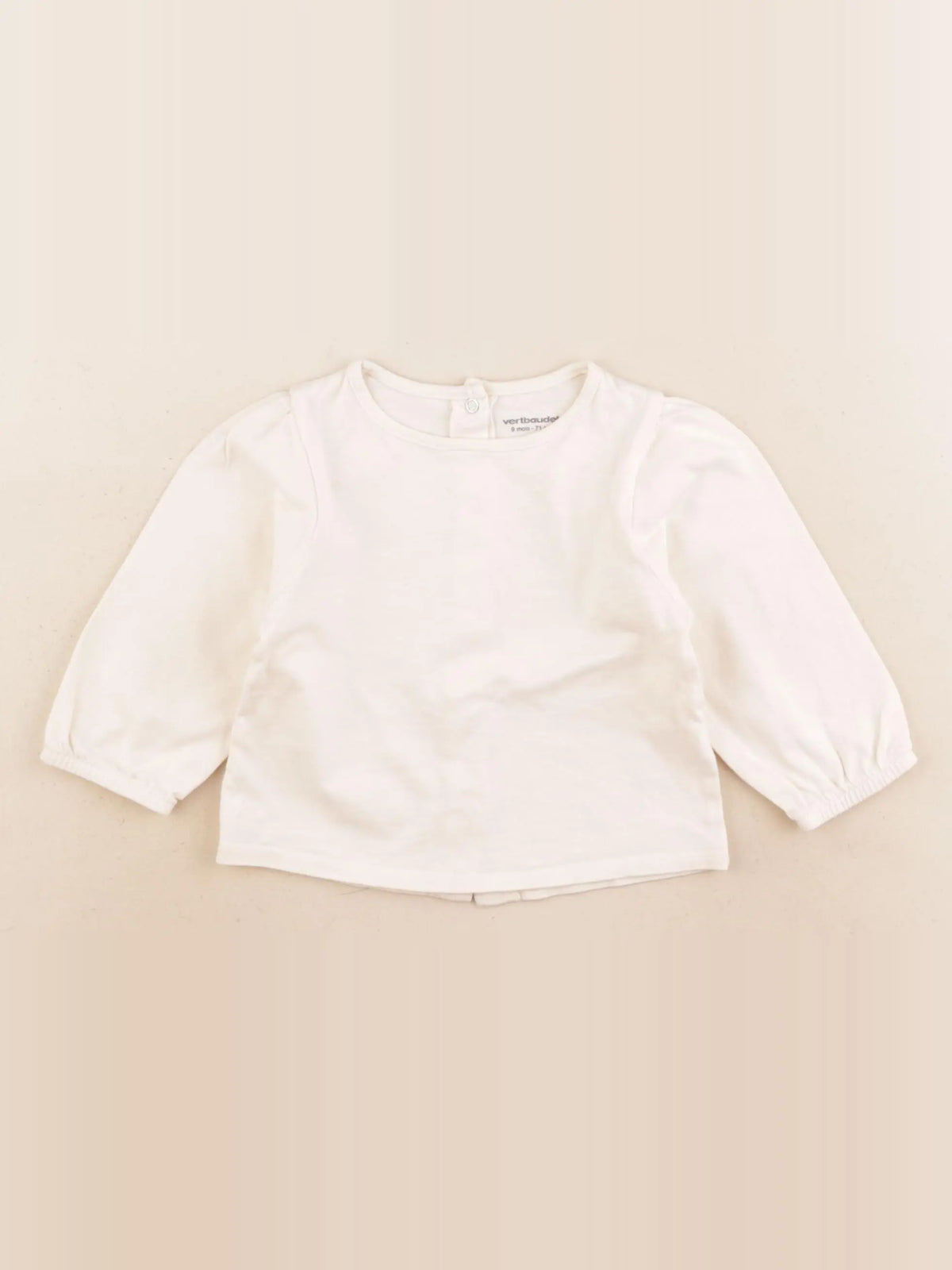 Vertbaudet - tee-shirt beige - 9 mois