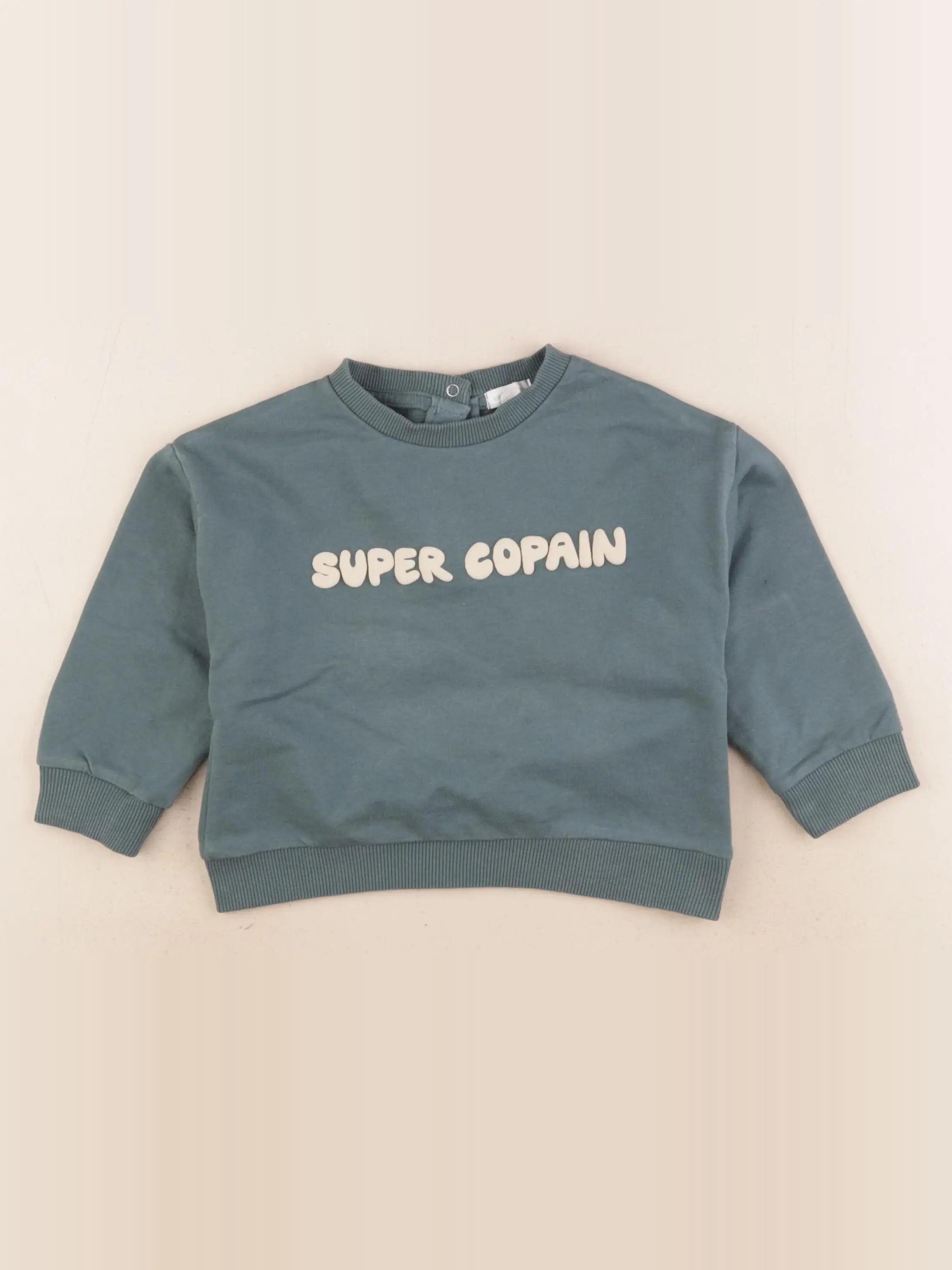 Vertbaudet - sweat vert - 24 mois