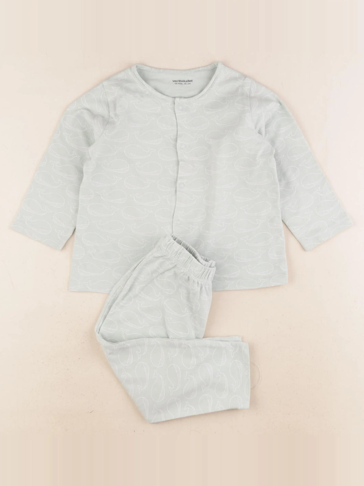 Vertbaudet - pyjama coton vert - 18 mois
