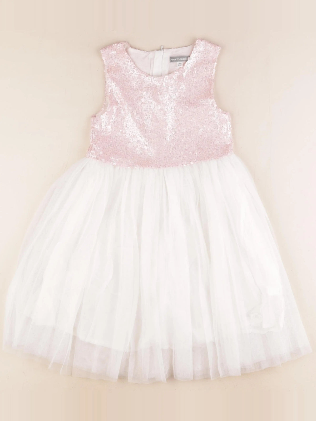 Vertbaudet - robe blanc, rose - 6 ans