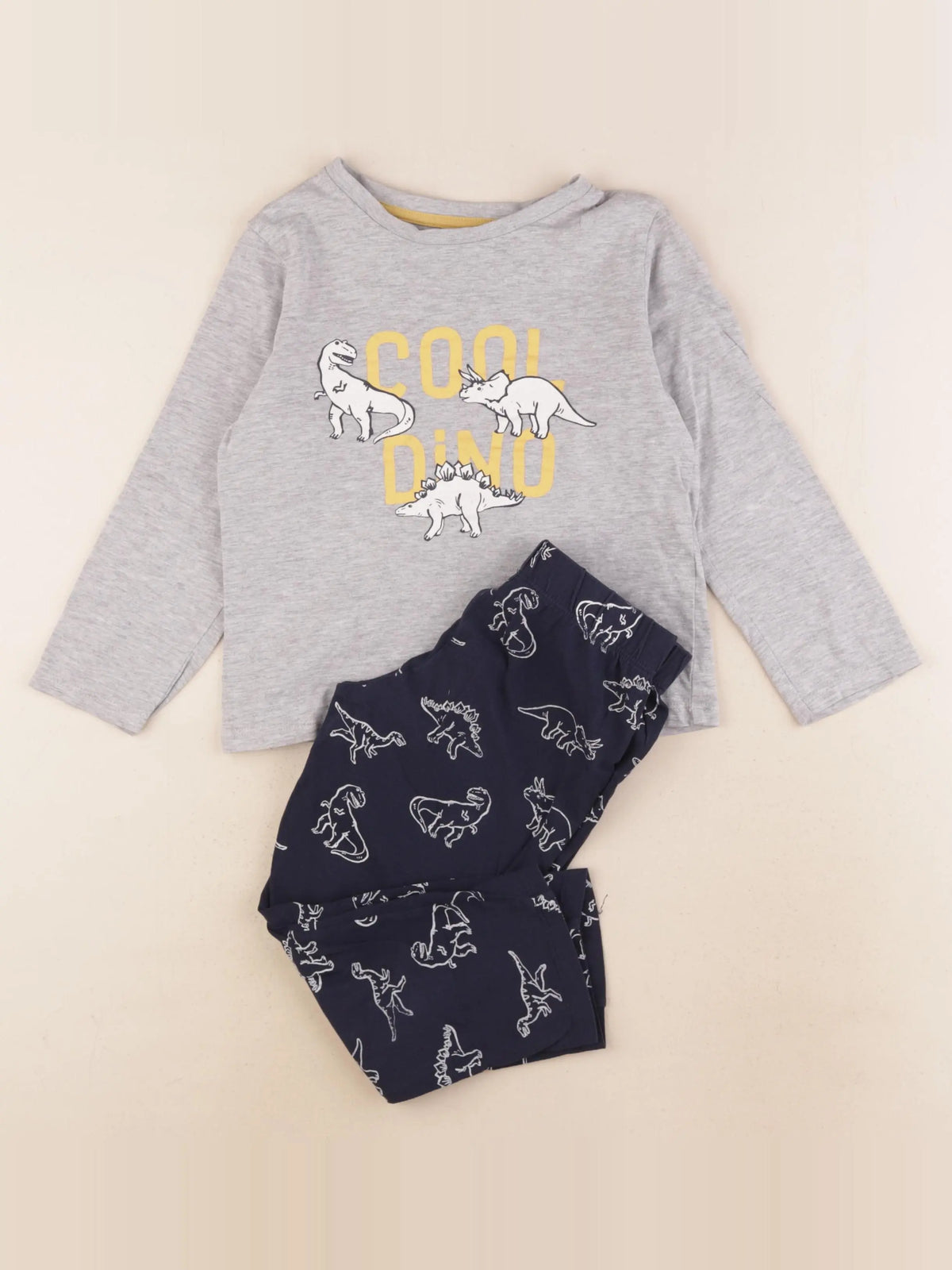 Vertbaudet - pyjama coton bleu, gris - 5 ans
