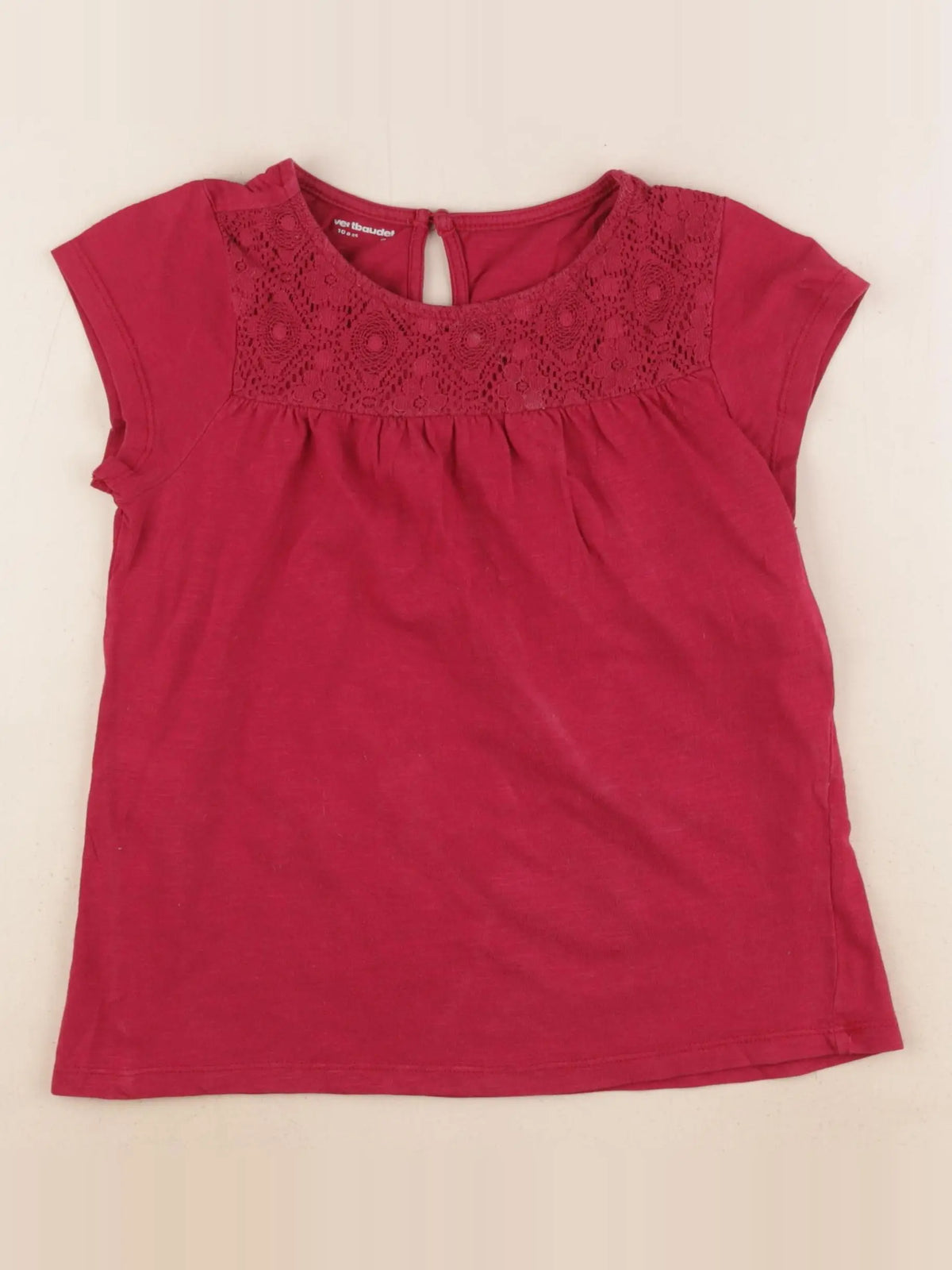 Vertbaudet - tee-shirt rouge - 10 ans