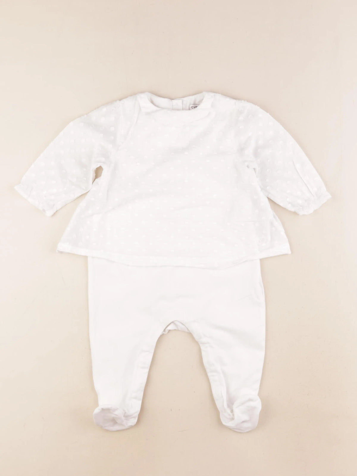 Cyrillus - pyjama coton blanc - 12 mois