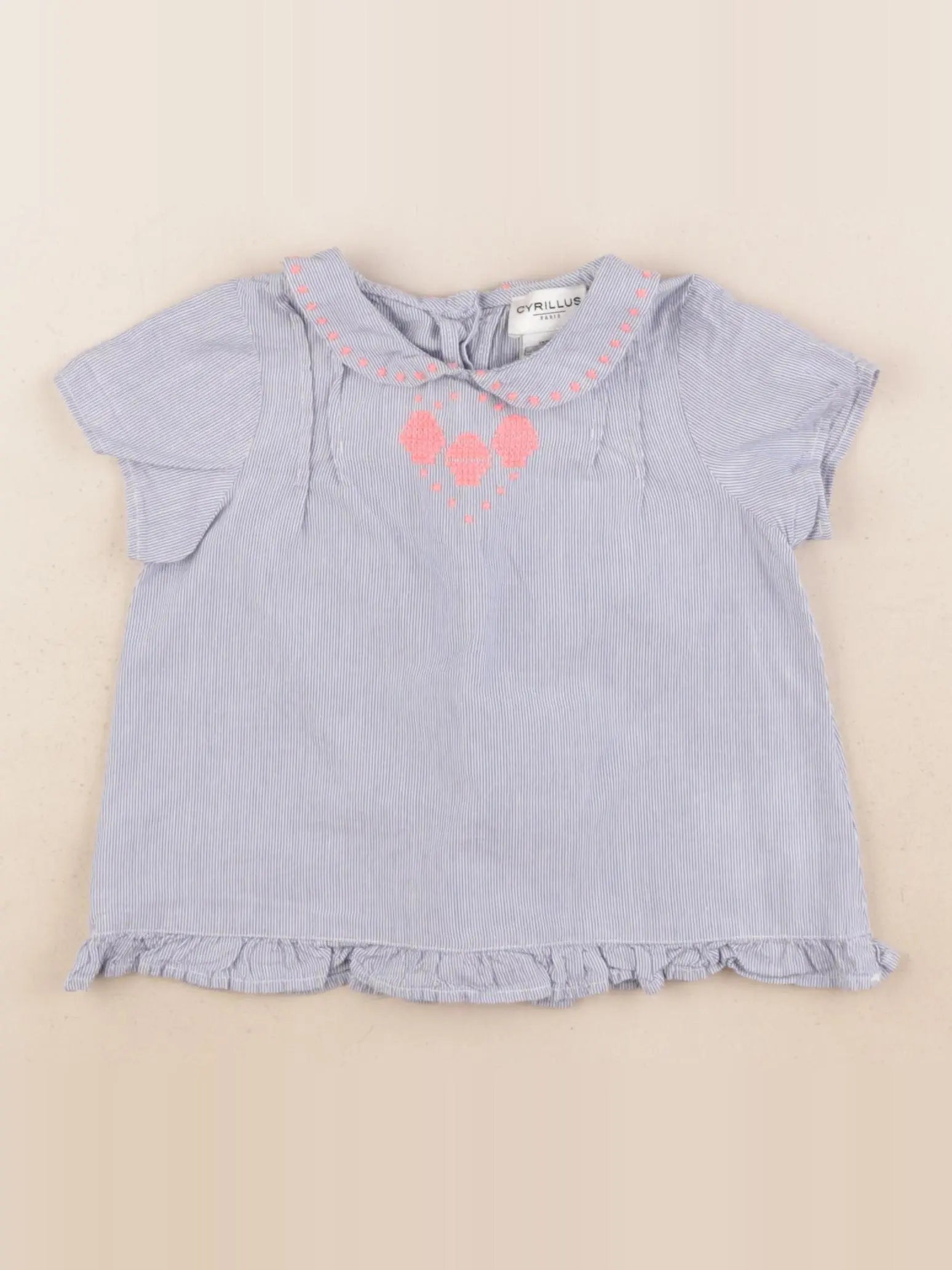 Cyrillus - blouse bleu - 18 mois