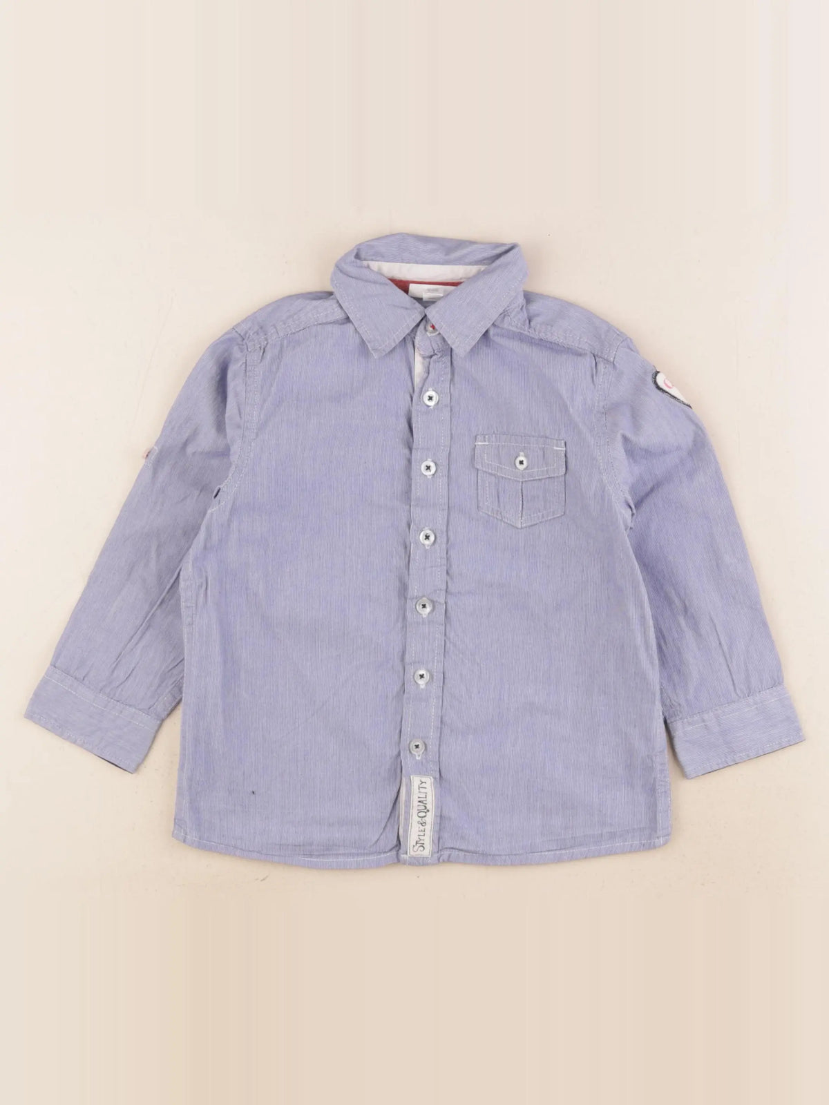 Vertbaudet - chemise imprimé au dos bleu - 3 ans