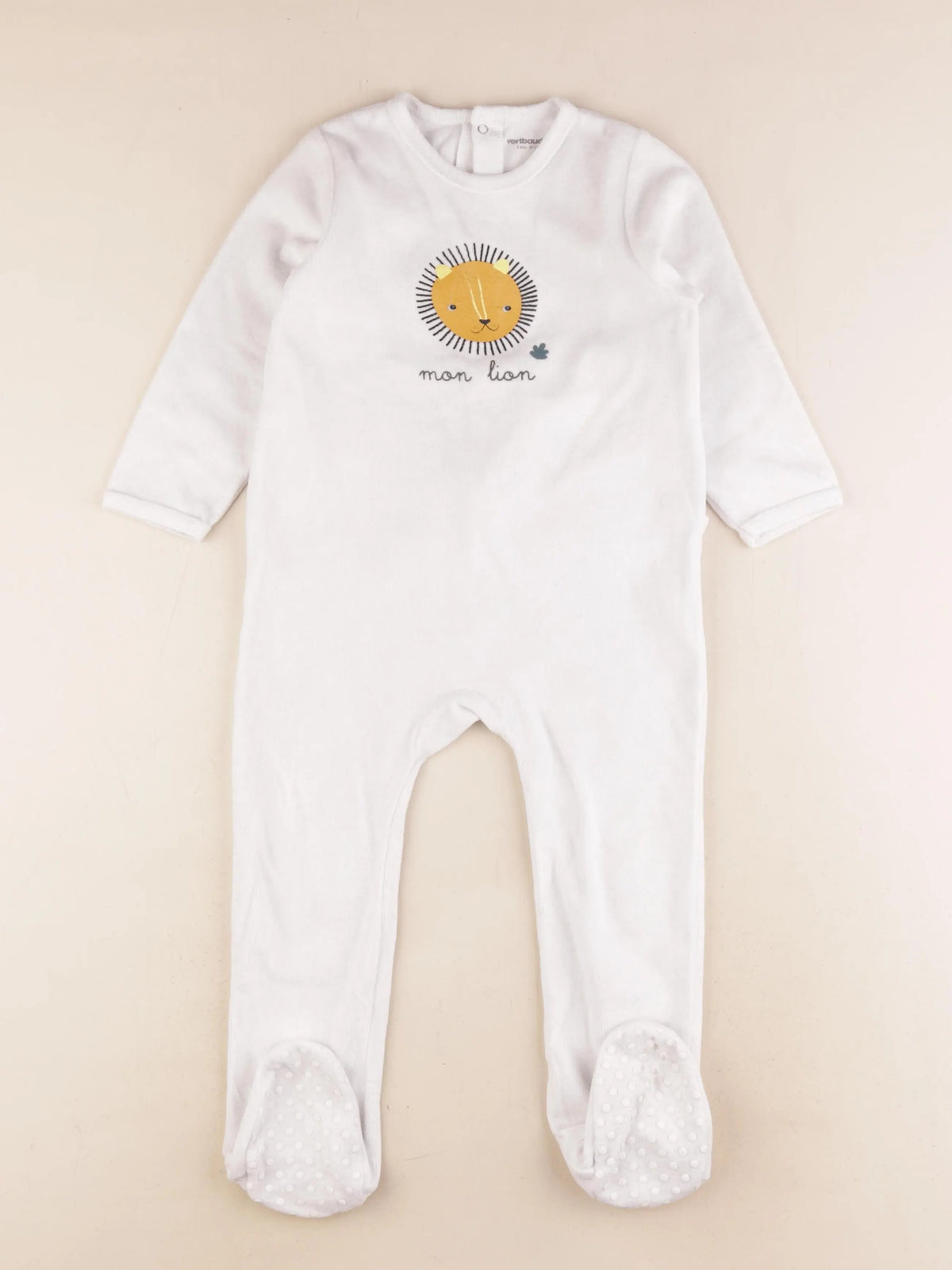 Vertbaudet - pyjama velours blanc - 3 ans