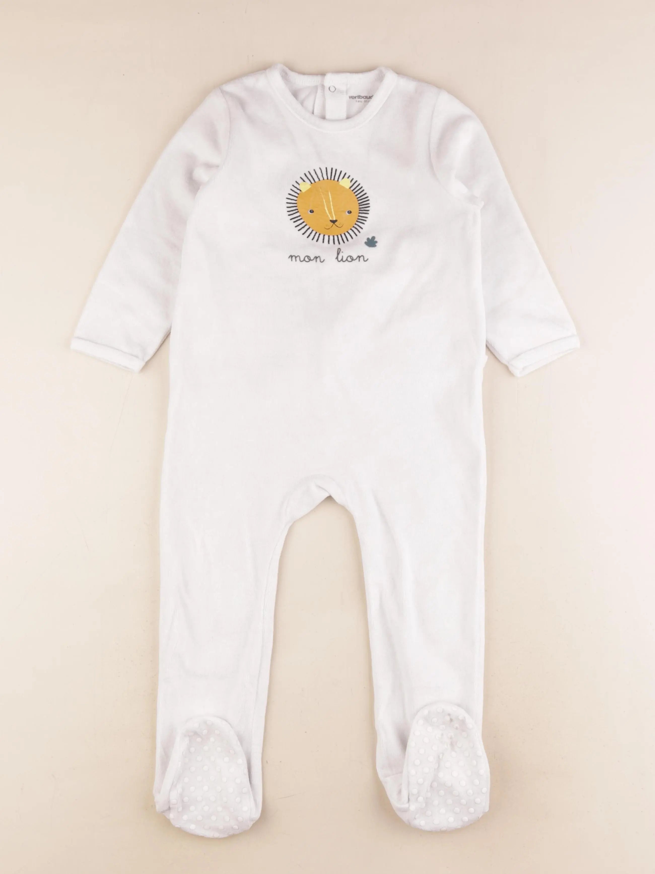 Vertbaudet - pyjama velours blanc - 3 ans