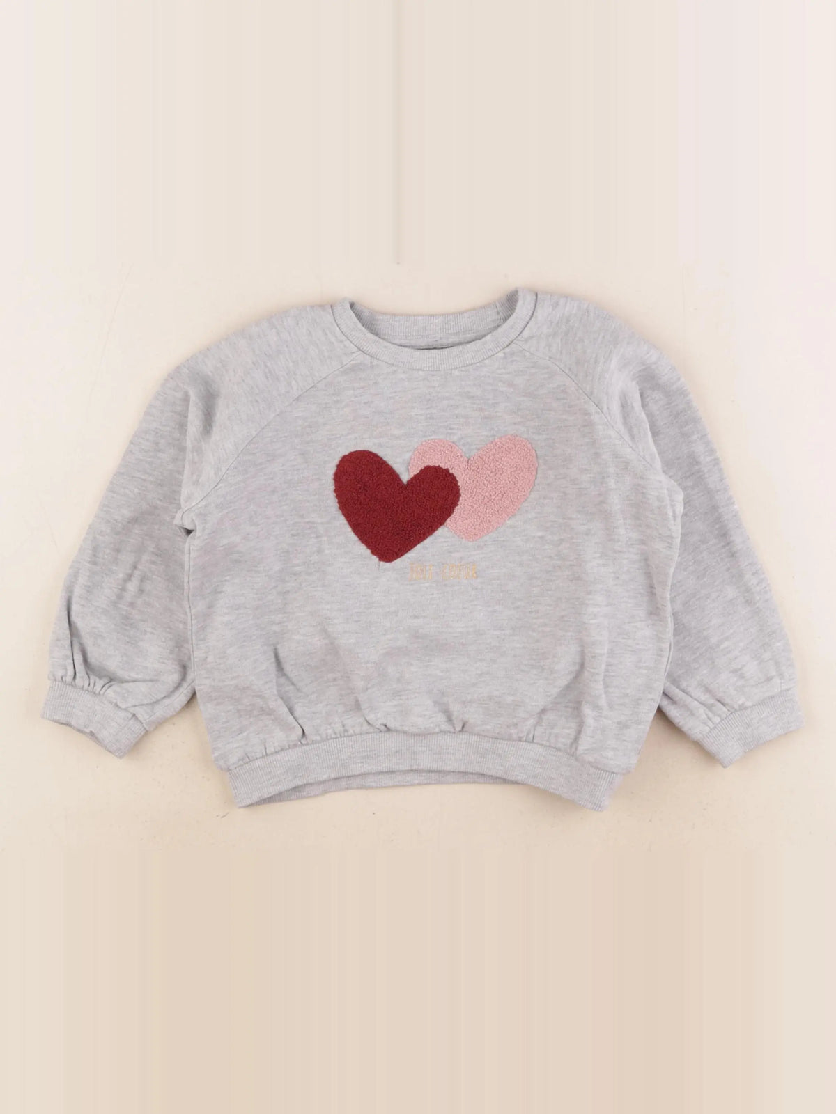 Vertbaudet - sweat gris, rose - 4 ans