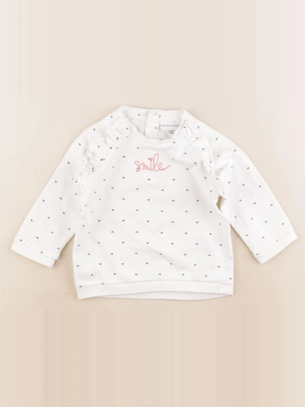 Vertbaudet - sweat blanc - 12 mois