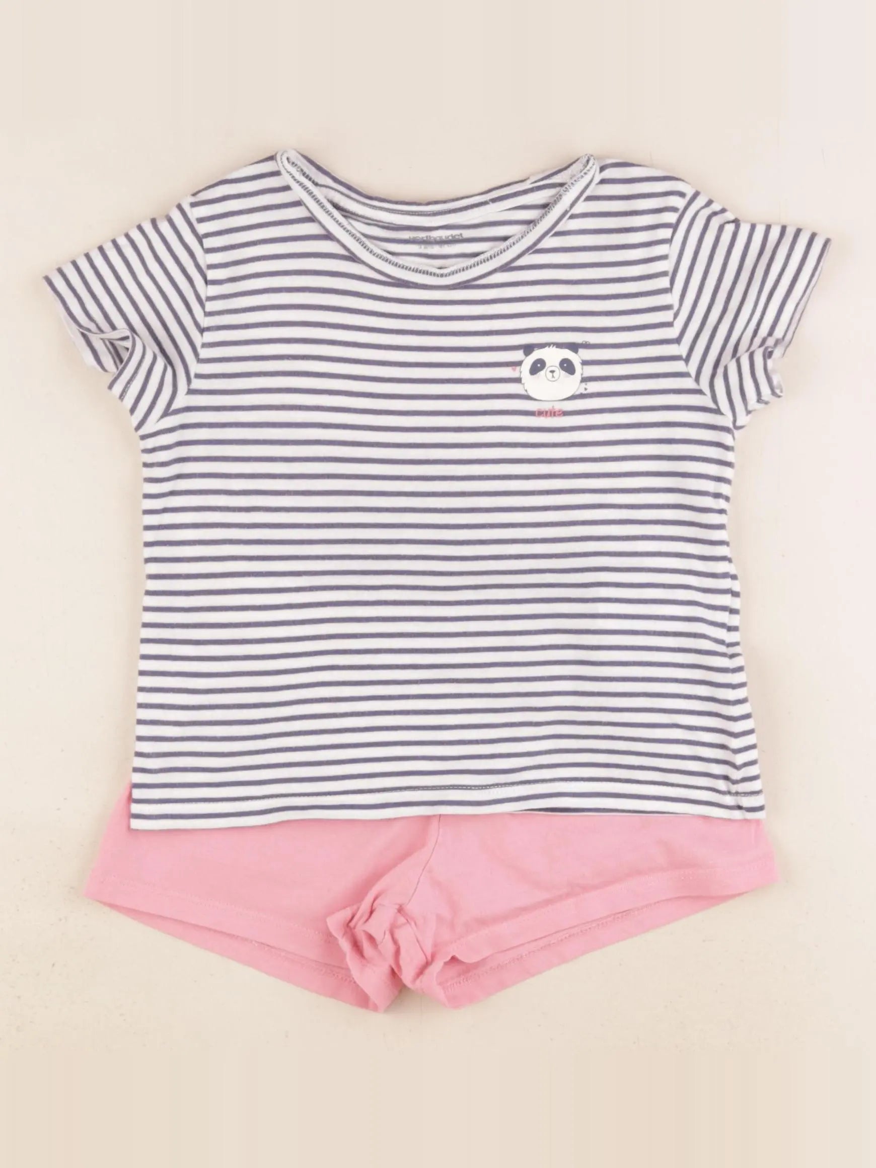 Vertbaudet - pyjama coton bleu, rose - 3 ans