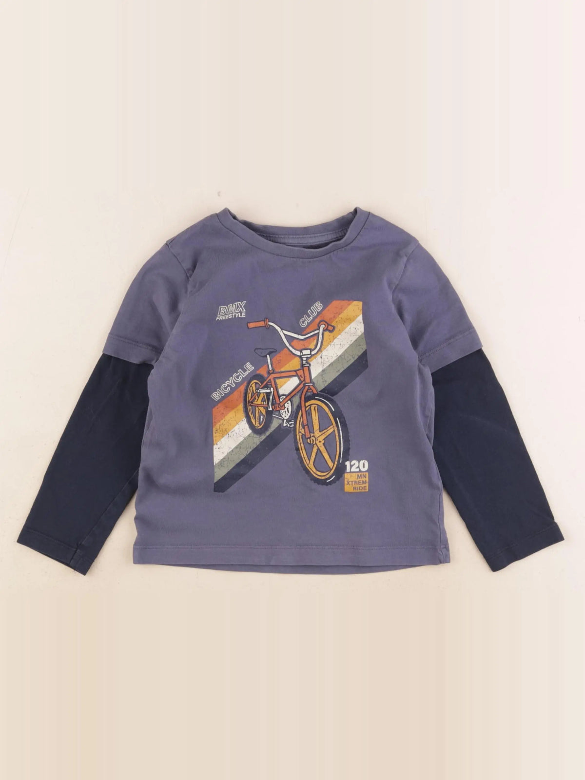 Vertbaudet - tee-shirt bleu - 4 ans