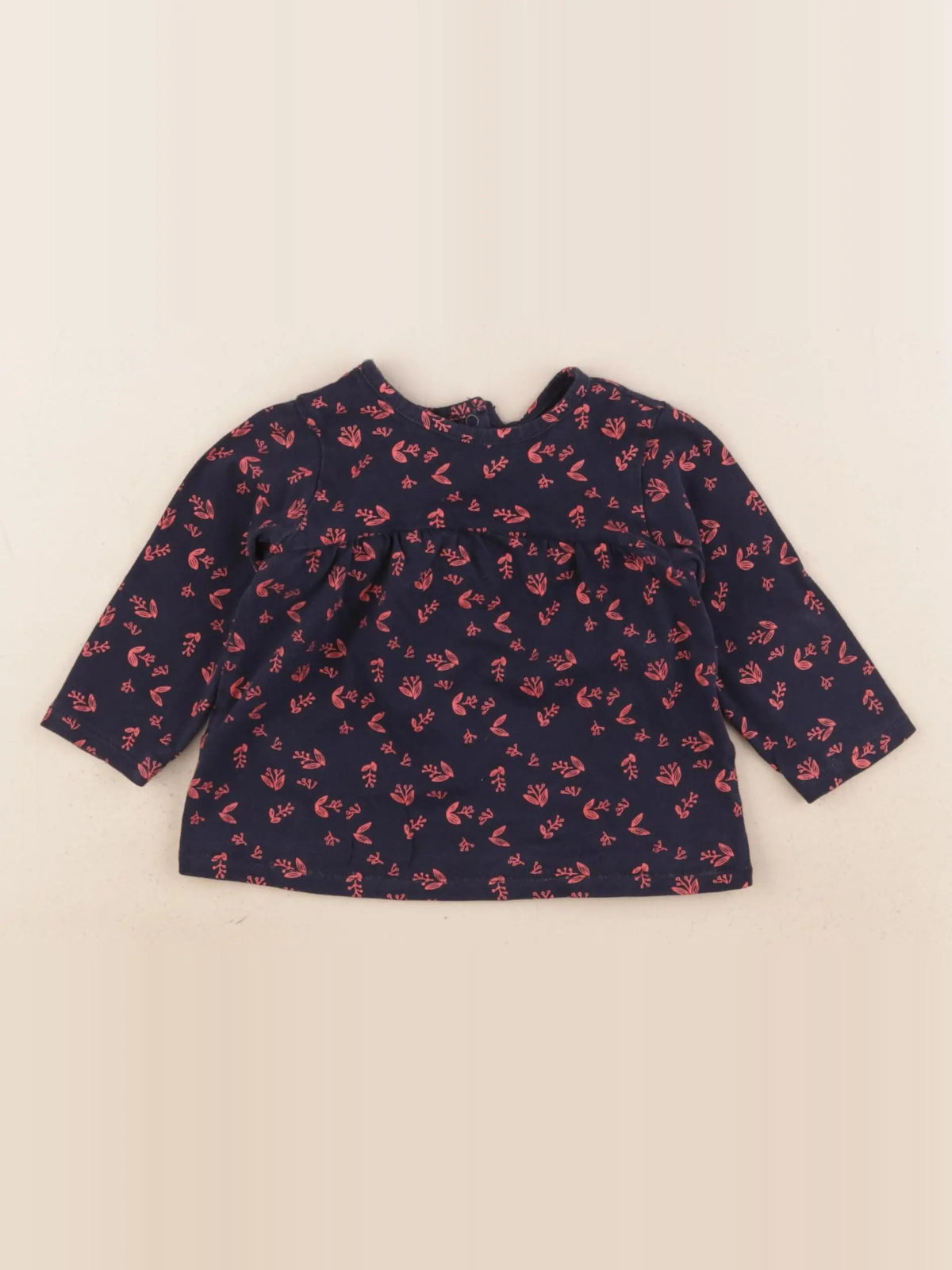 Vertbaudet - tee-shirt bleu, rose - 6 mois