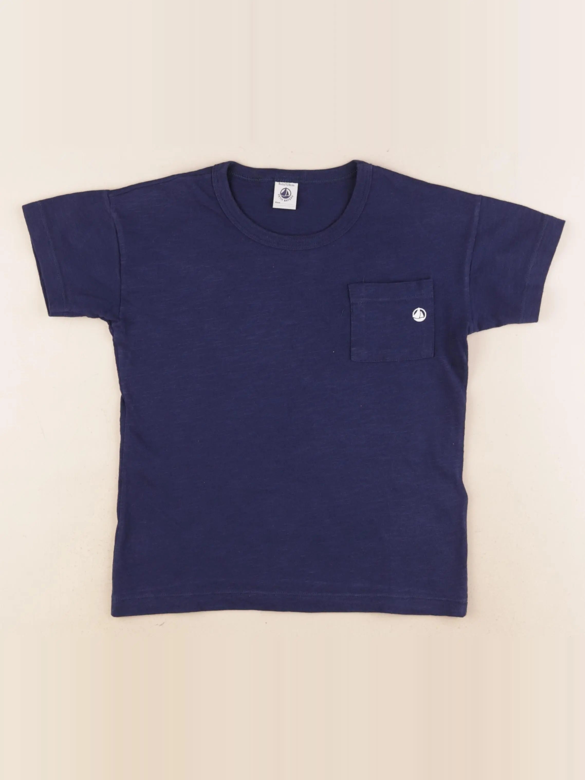 Petit Bateau - tee-shirt bleu - 8 ans