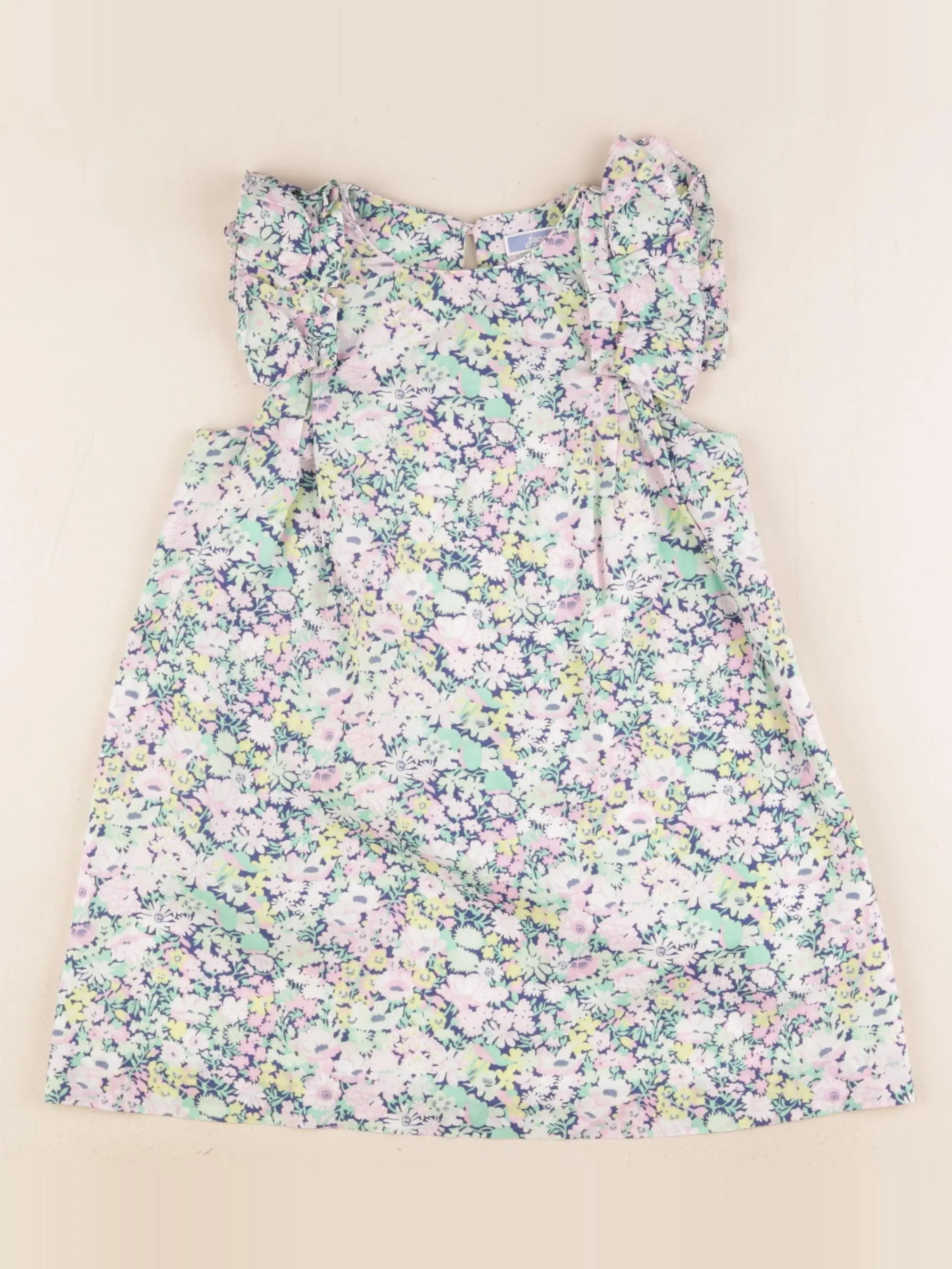 Jacadi - robe liberty rose, vert - 4 ans